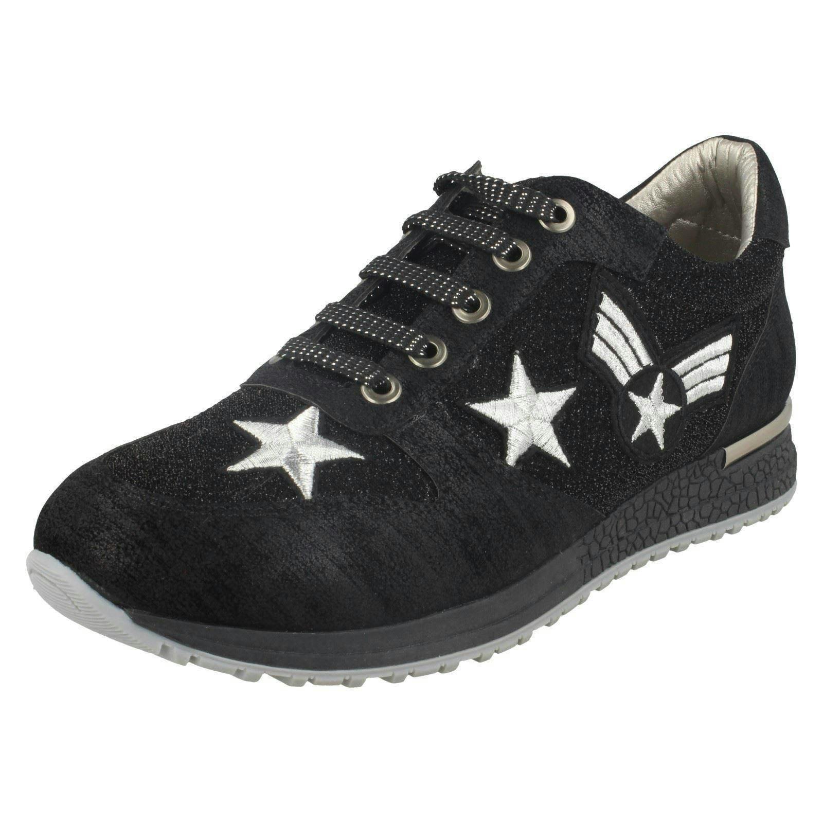 Spot On Women's Black Lace Up Trainers - Uk 7
