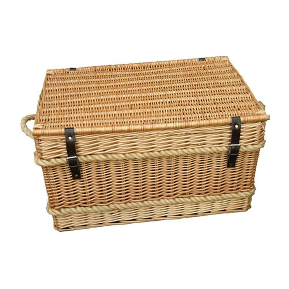 Red Hamper Rope Handled Trunk 73Cm Empty Picnic Basket