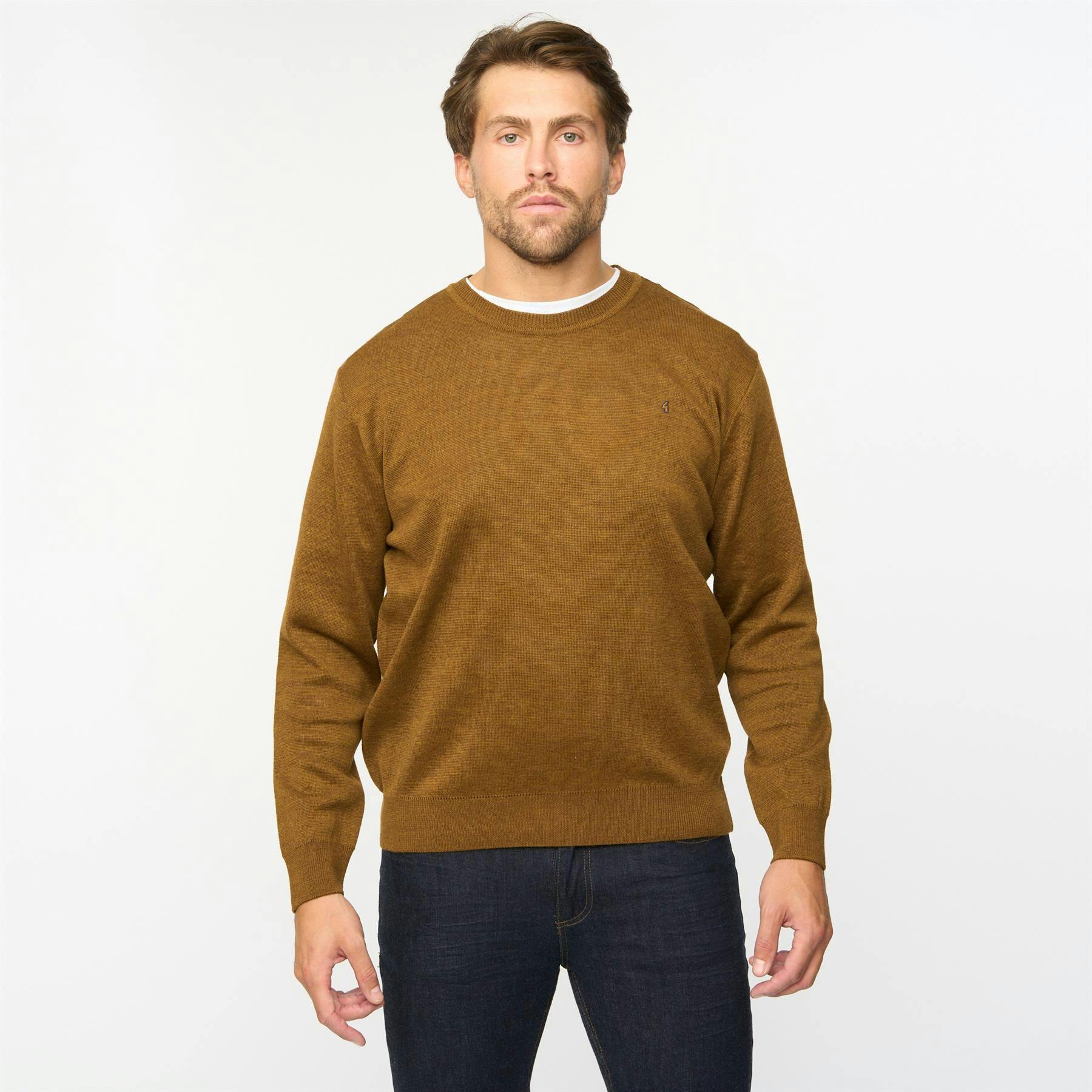Gabicci G55k04 Plain Crew Neck Sweater Classic Nutmeg - S