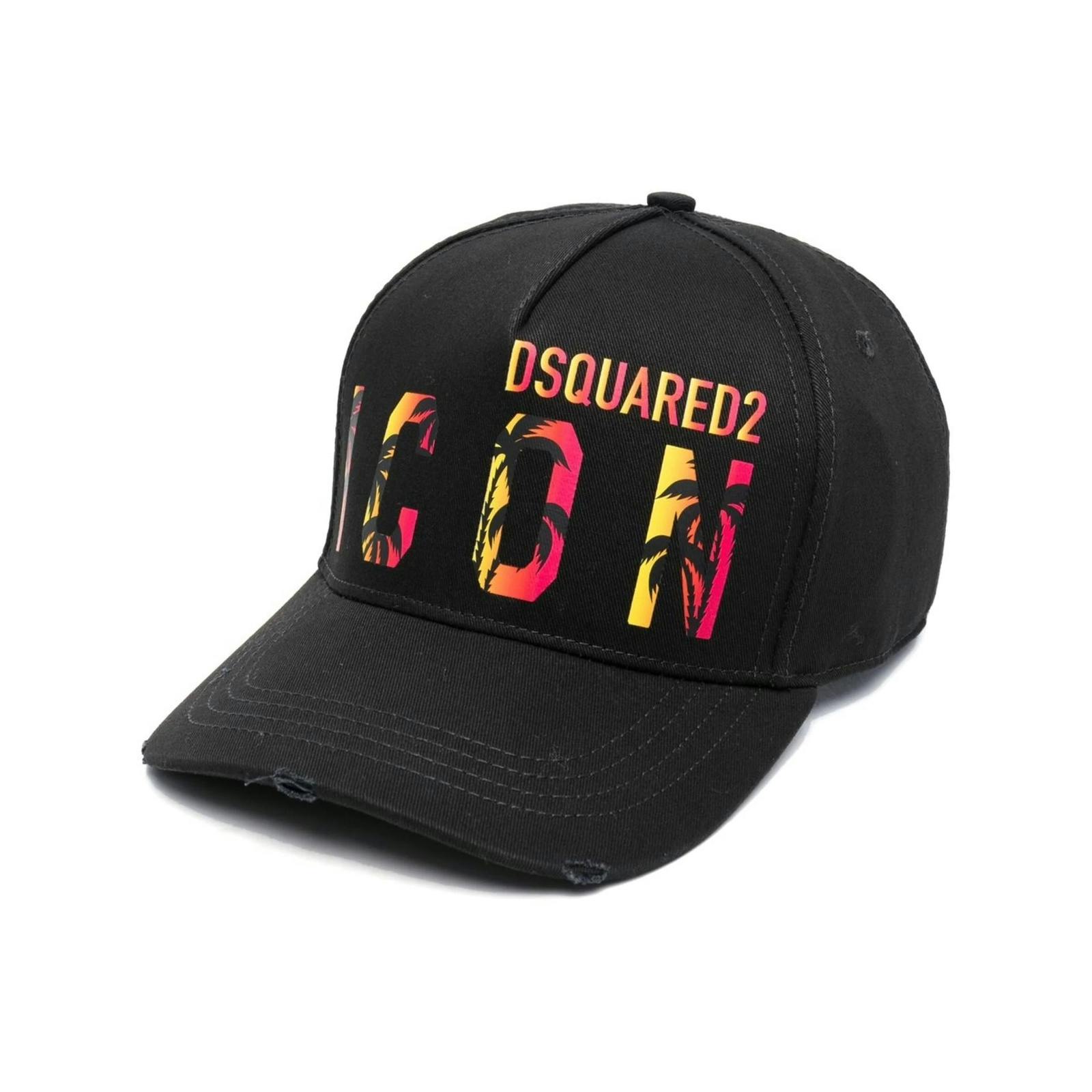 Dsquared Black Icon Tropical Cap In - One Size