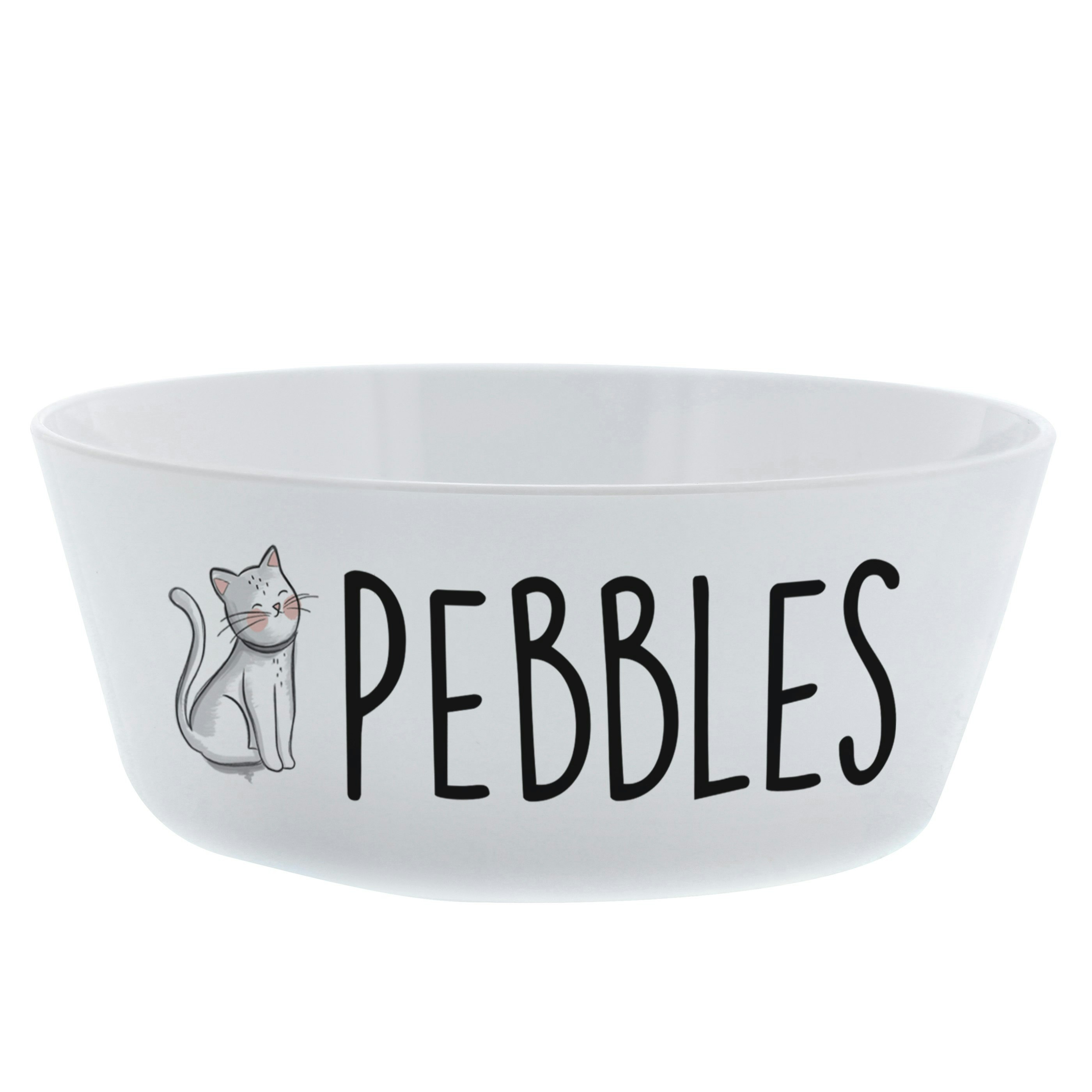 Personalised Memento Company Personalised Scribble Cat Plastic Cat Bowl