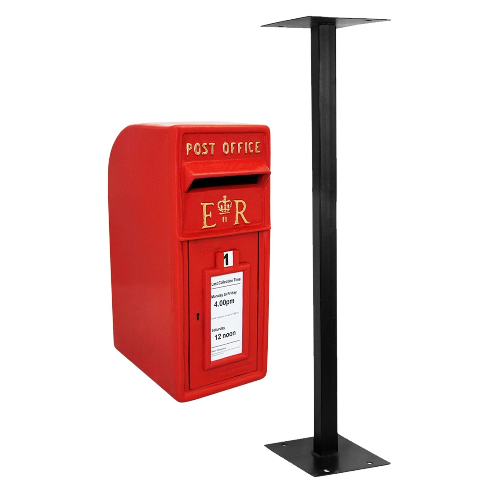 Rackhams Red Cast Iron Royal Mail Post Box With Stand