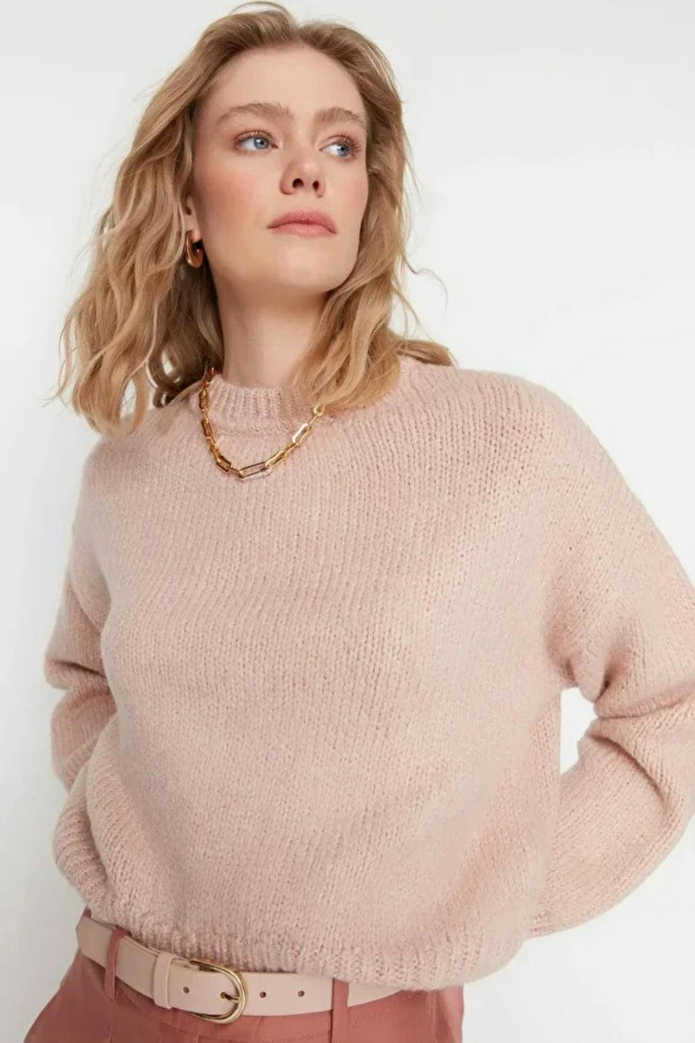 Hoxton Gal Pink Wrap Knit Sweater - M