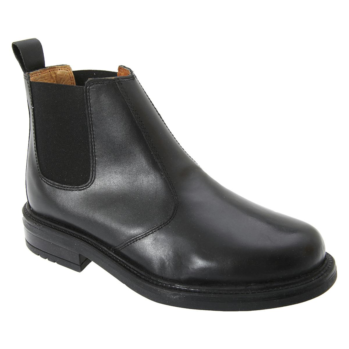 Roamers Men's Black Leather Quarter Lining Gusset Chelsea Boots - 11 Uk - 80% Leather/10% Tr/10% Textile