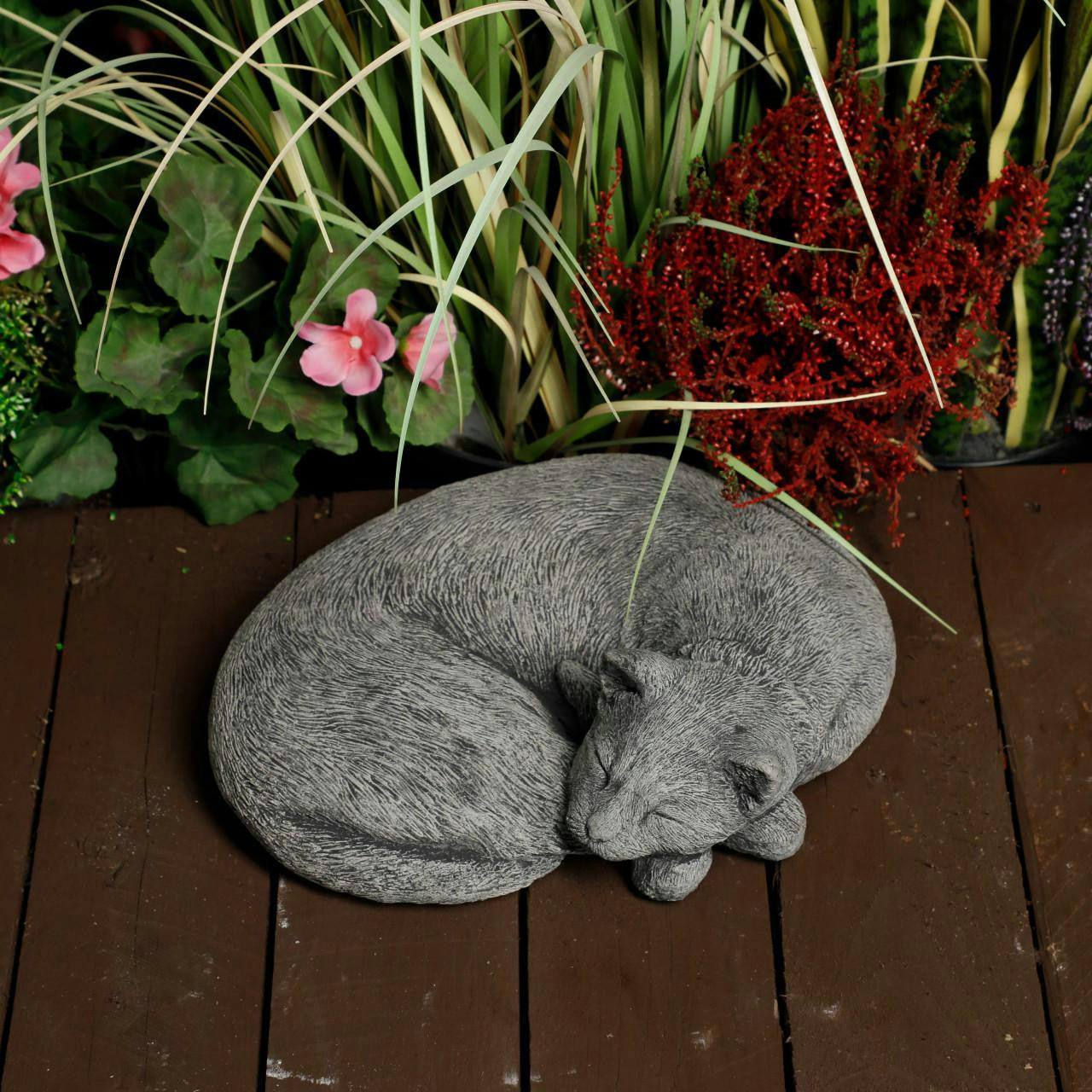 Osn Stone Cast Sleeping Cat Ornament
