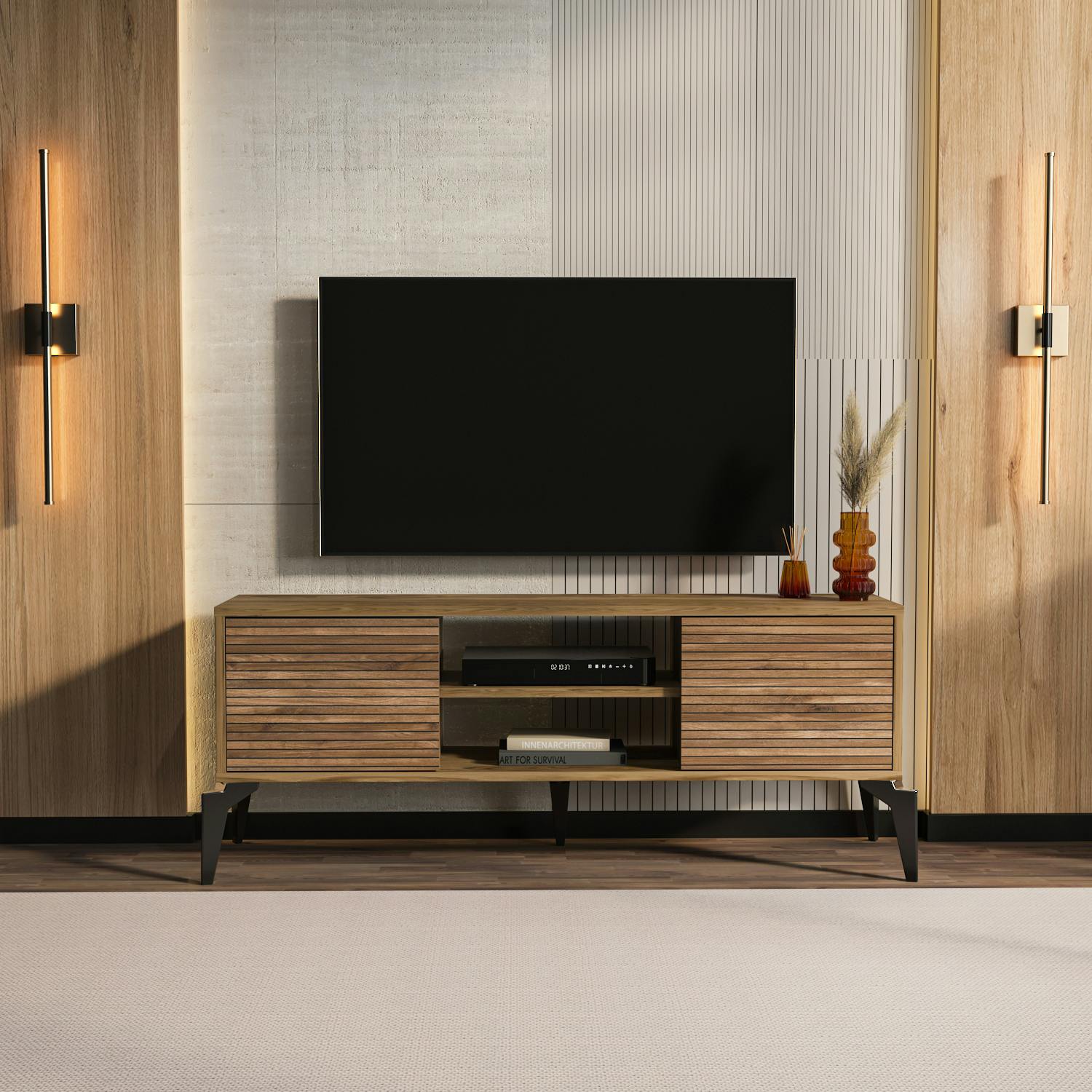 Rackhams Lojo Modern Tv Stand Tv Cabinet For Tv's Up To 55" - Oud Oak Alina
