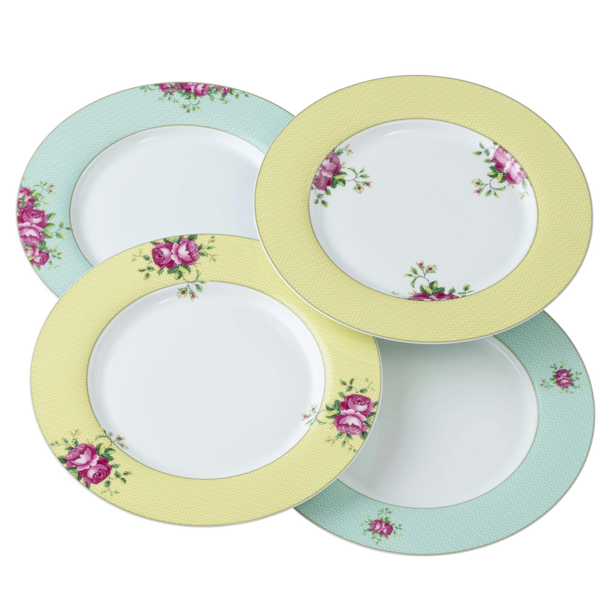 Rackhams Aynsley Archive Rose Dinner Plates Set Of 4