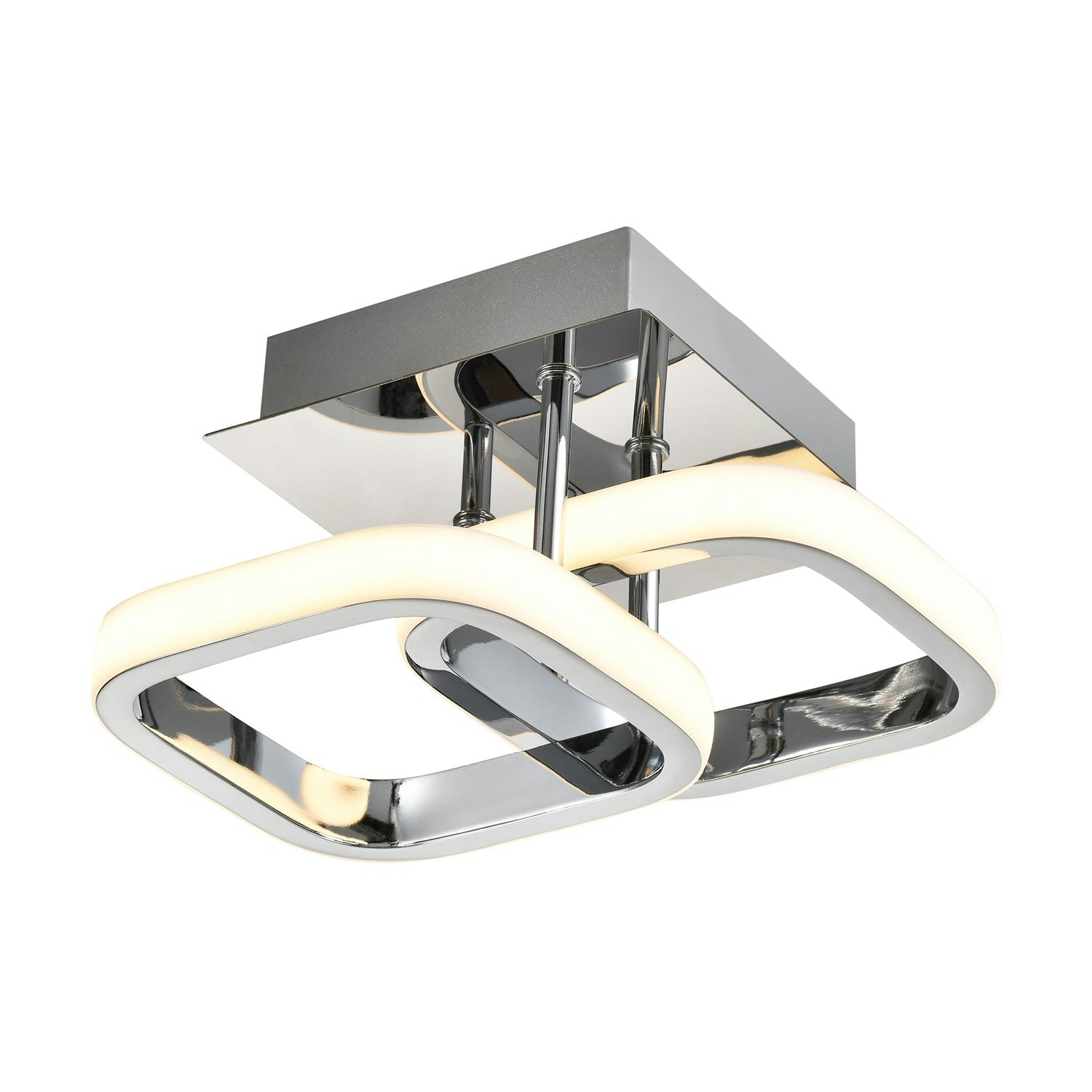 Happy Homewares Light Contemporary Compact Double Head Led Chrome Ceiling Fitting