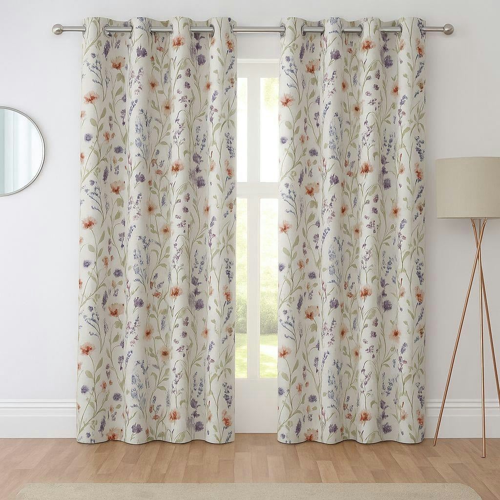 Rackhams Light Hampshire Multi Eyelet Ready Made Eyelet Curtains - Multi - 90X90" - Curtains