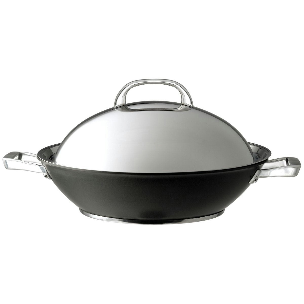 Rackhams Black Infinite 36Cm Wok With Lid - Aluminium - 36Cm