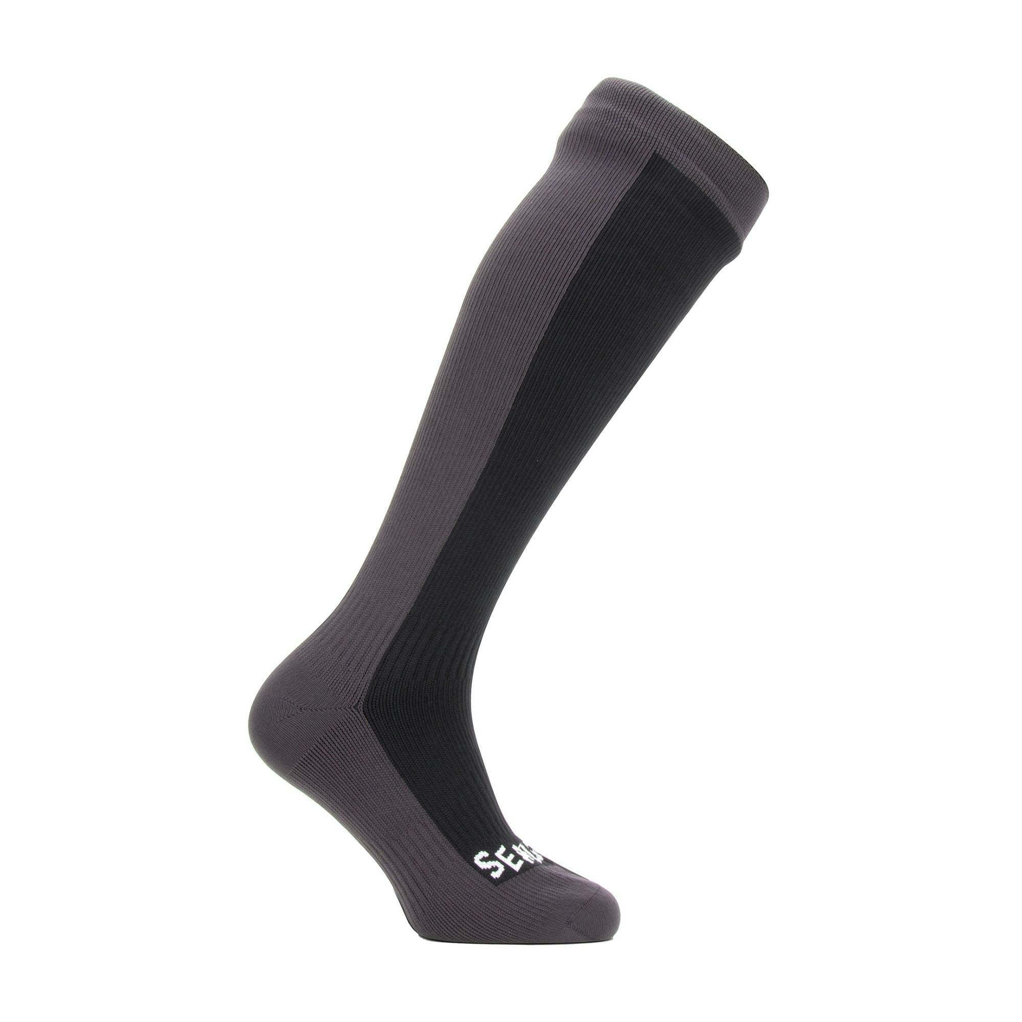 Sealskinz Men's Black/Grey 1 Pack Waterproof Cold Weather Knee Socks - 3-5 Uk