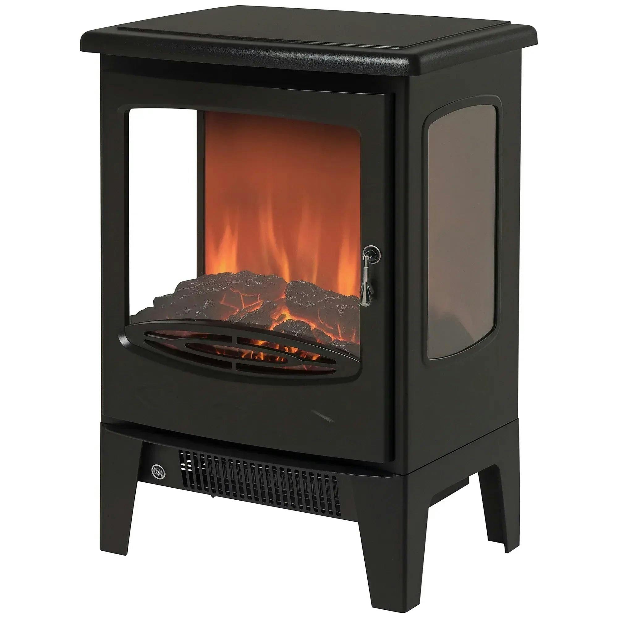 B&Q - 900W/1800W Freestanding Electric Fireplace W/ Adjustable Artificial Flame - Image 6