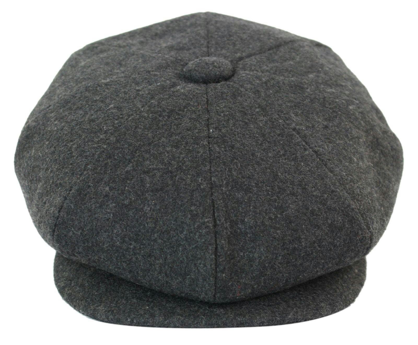 Infinity Leather Men's Peaky Blinders Newsboy 8 Panel Hat - Charcoal - M