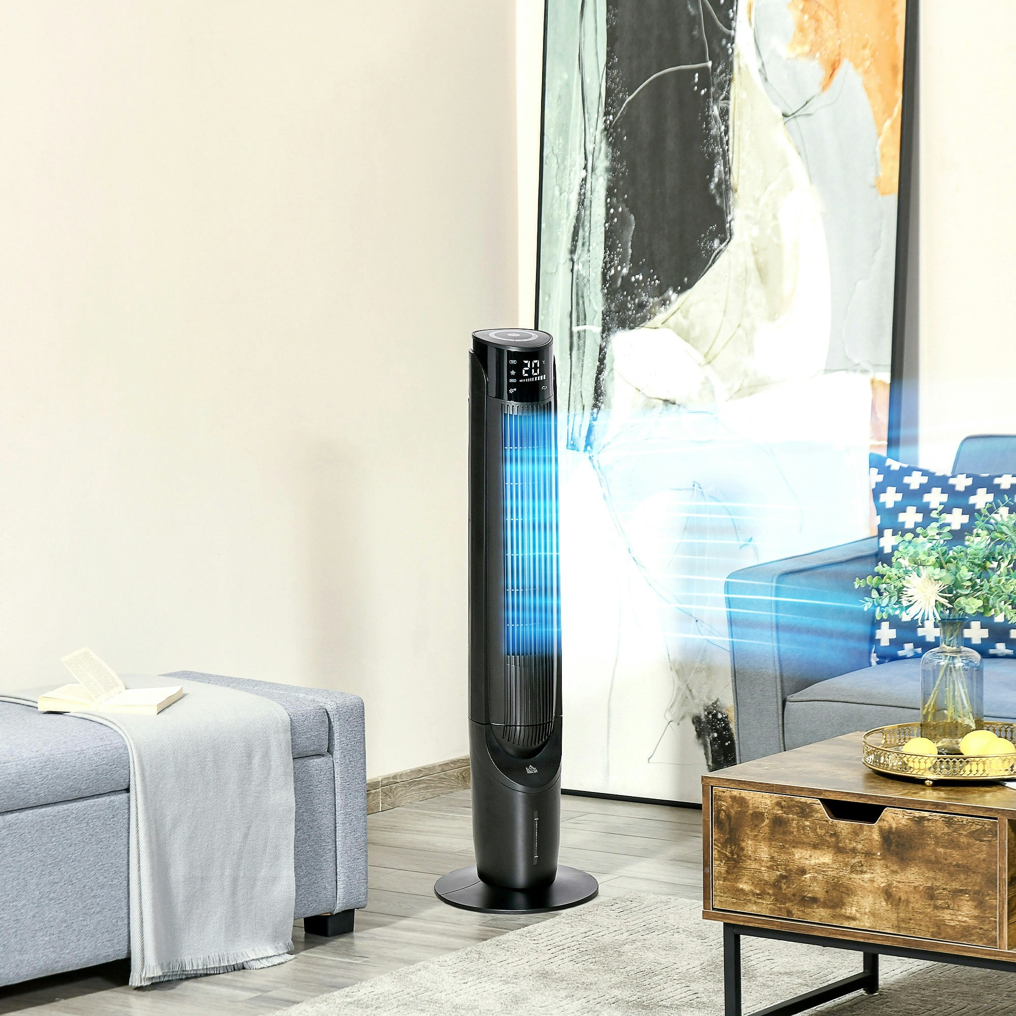 Homcom Quiet Air Cooler, Home Evaporative Ice Cooling Tower Fan