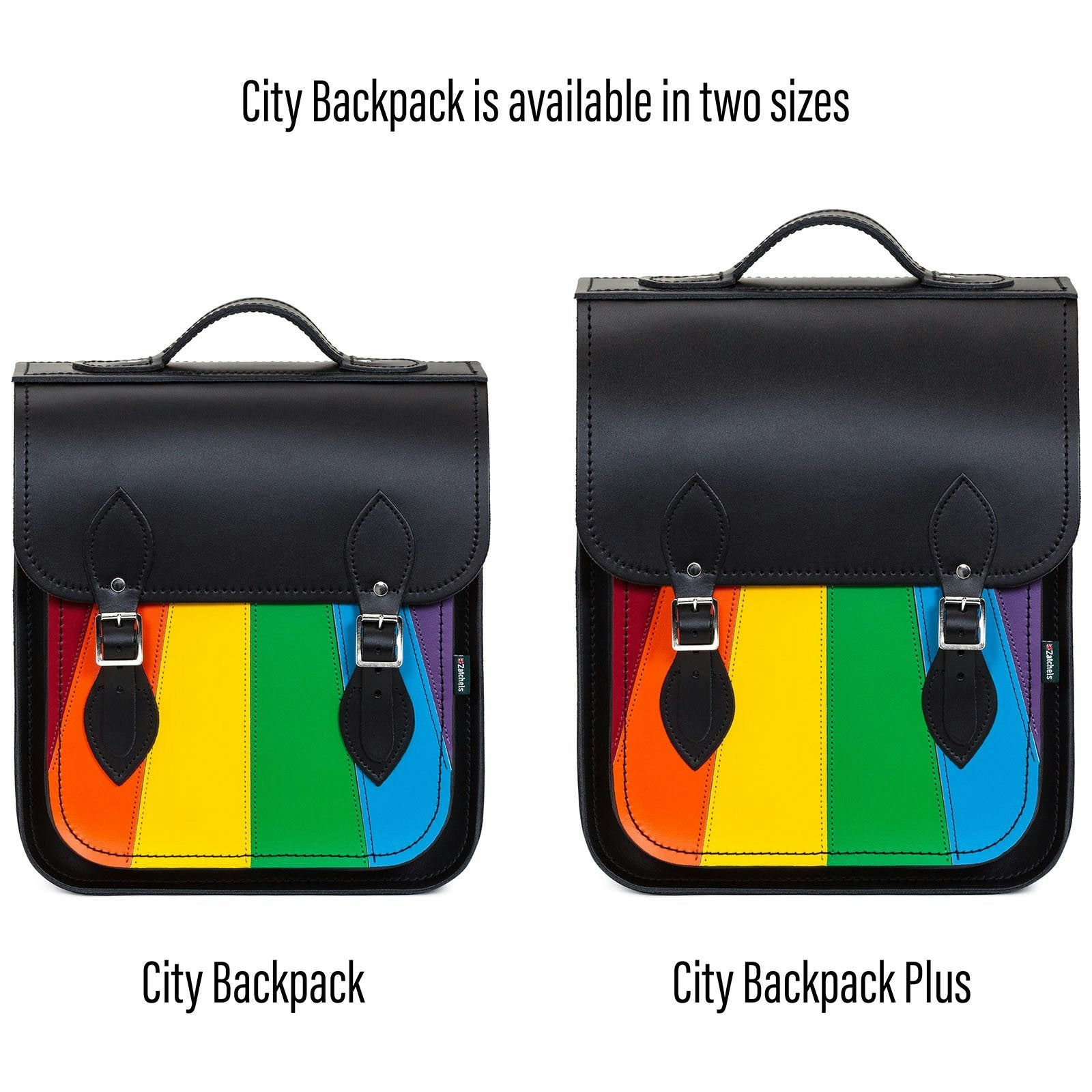 Zatchels Handmade Leather City Backpack - Pride - Plus