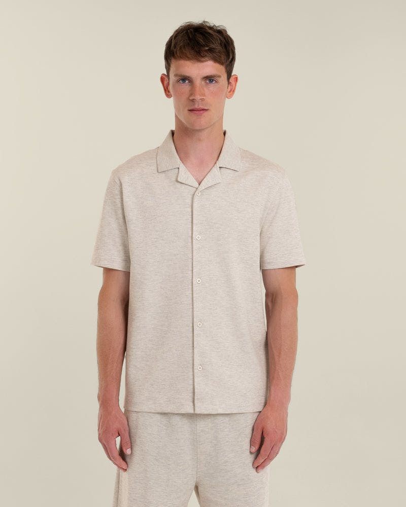 Larsson & Co Grey Sven - Soft-Touch Short Sleeve Shirt - M - Melange