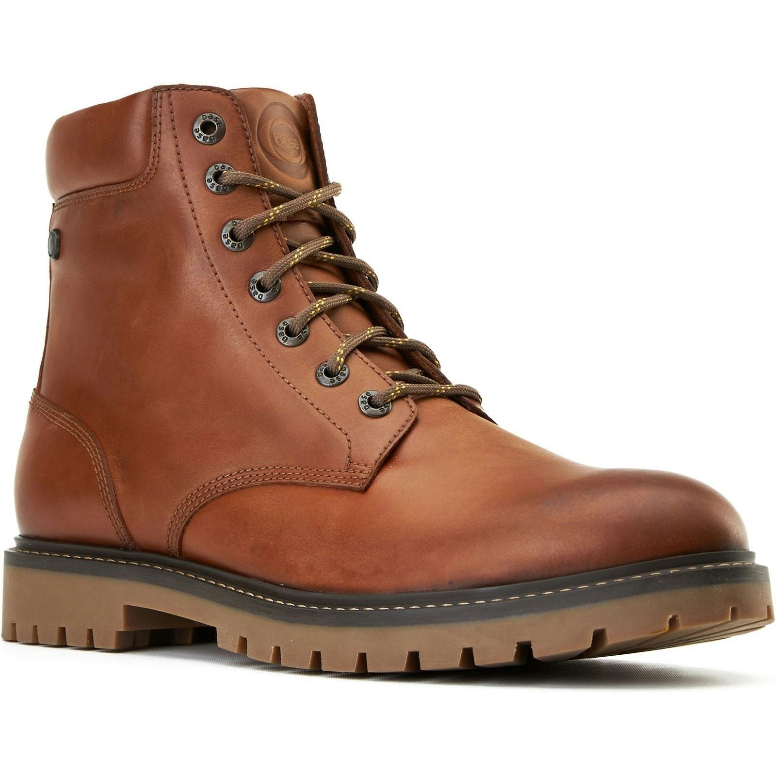 Base London Men's Nickel Leather Tan Ankle Boots - Size 12
