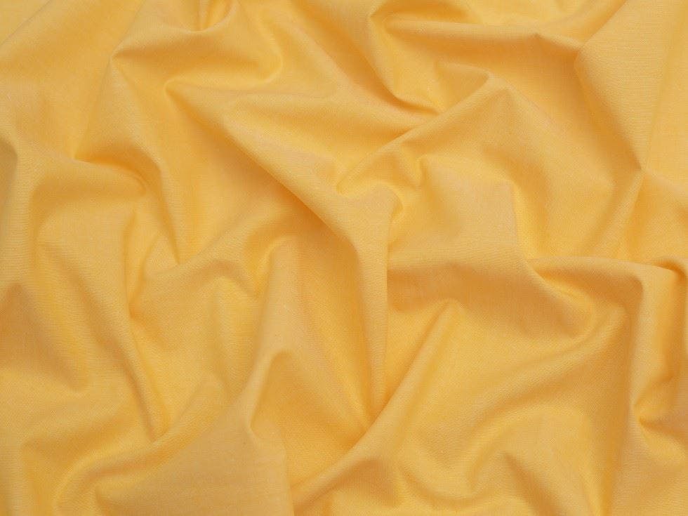 Minerva Yellow Core Range Yarn Dyed Cotton Chambray Fabric - Plain Design Dressmaking Fabric, 144 Cm / 57" Wide - Per Metre
