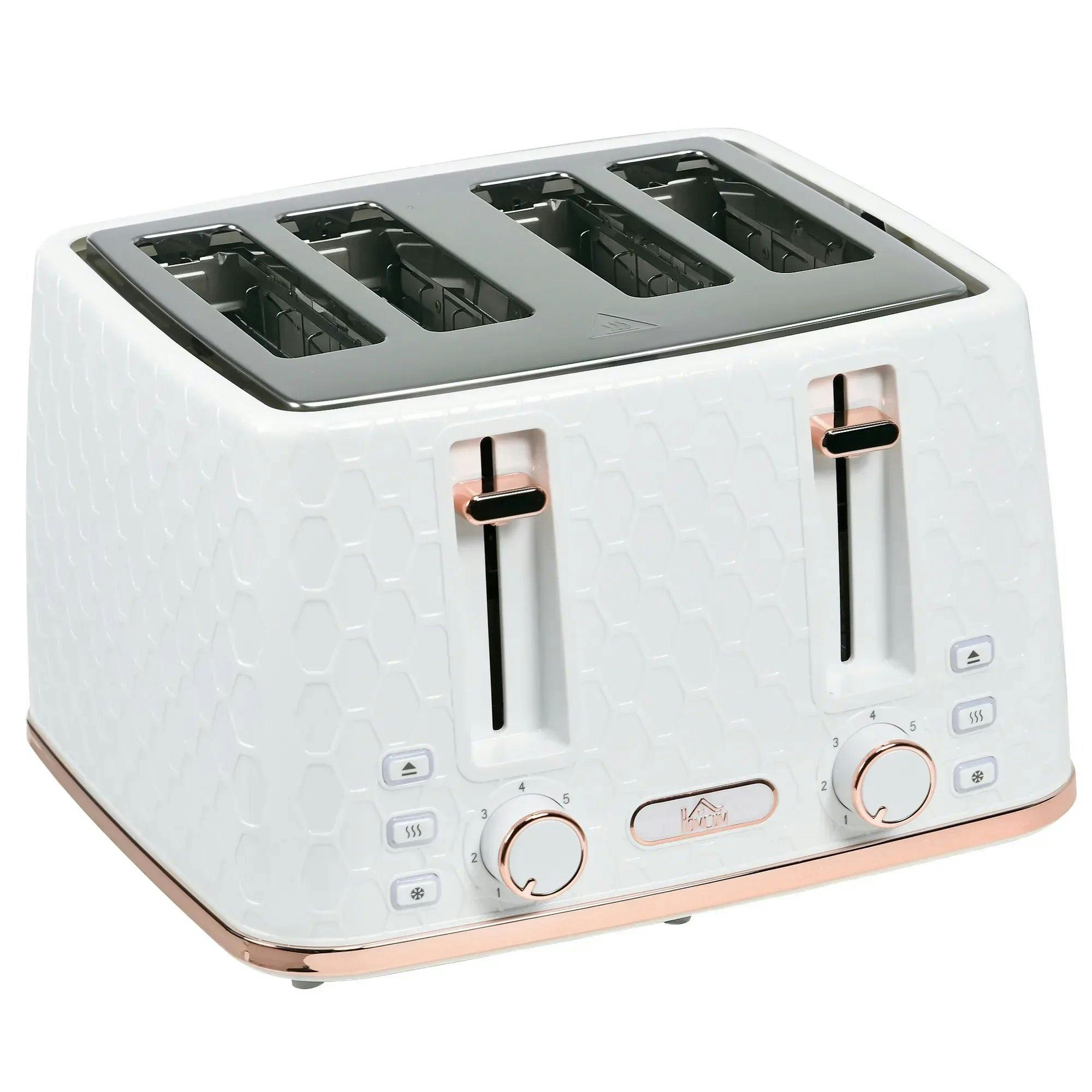 Bobobiy White Four-Slice Honeycomb Toaster - Image 5