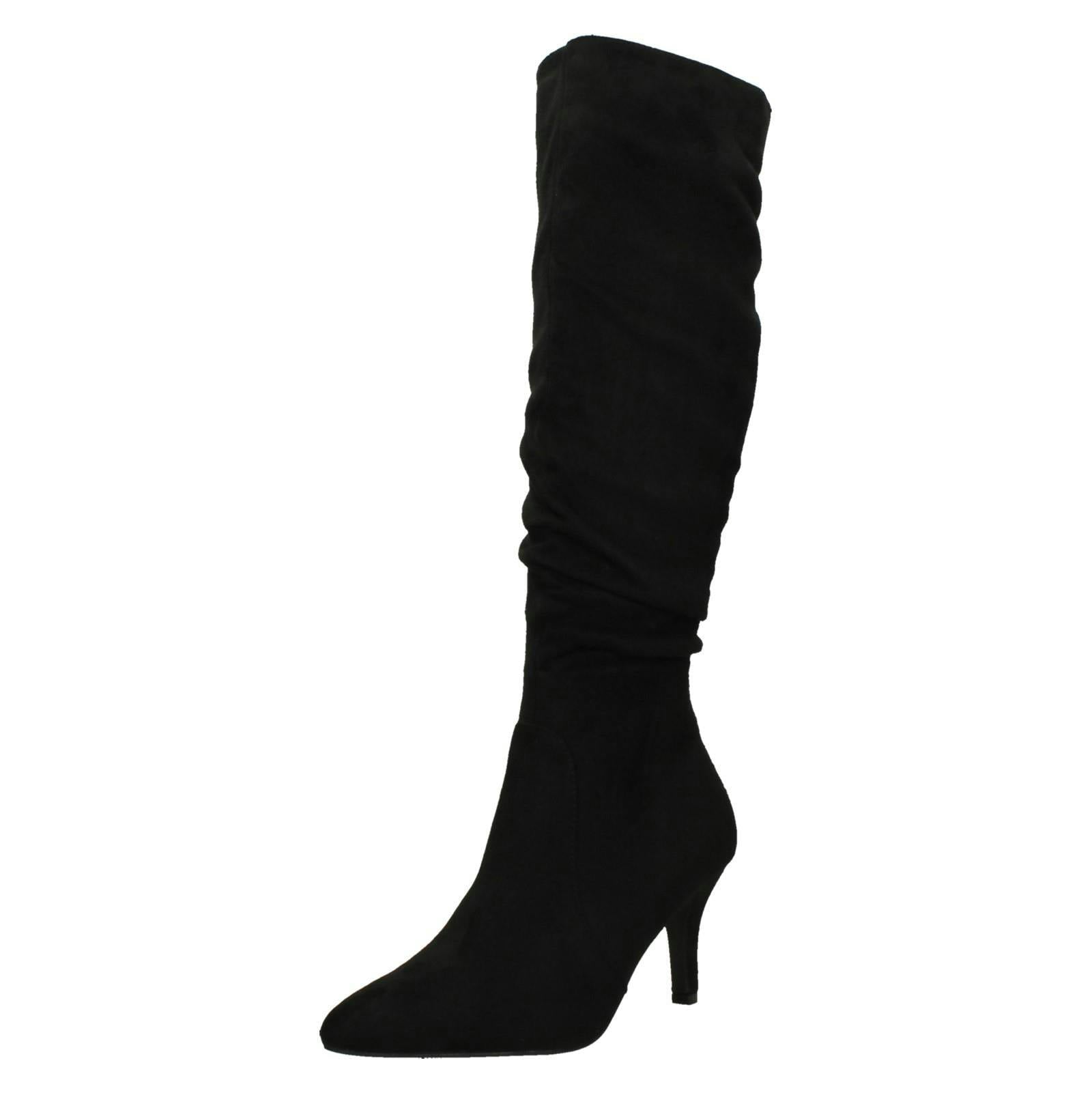 Spot On Women's Black Knee High Boots F51243 - Uk 4