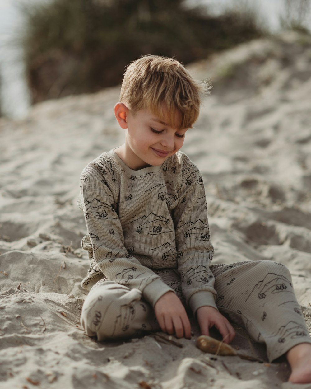 Turtledove London Stone Wilderness Print Sweatshirt - Stone - 1-2 Years