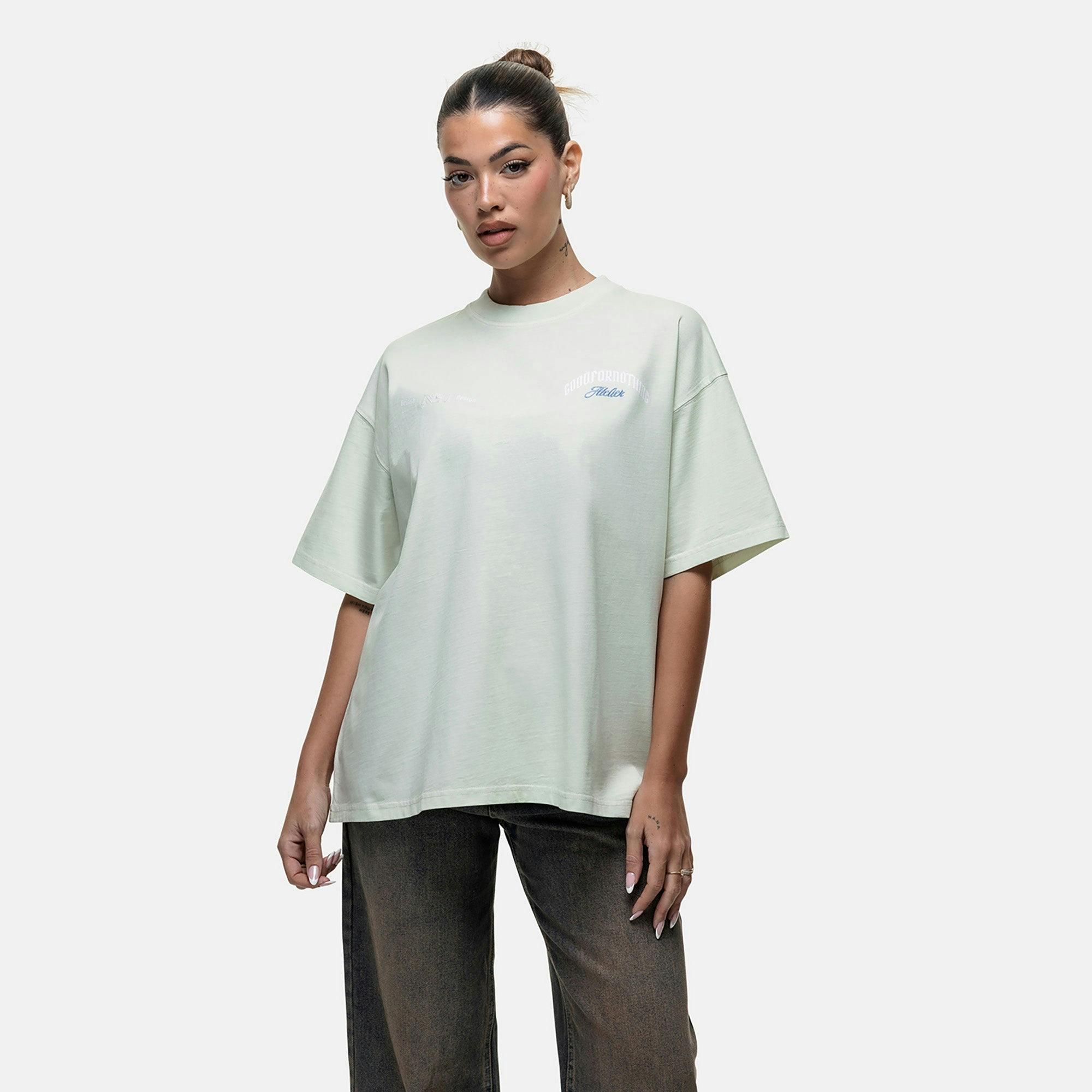 Good For Nothing White Graphic Back Print Oversized T-Shirt - L