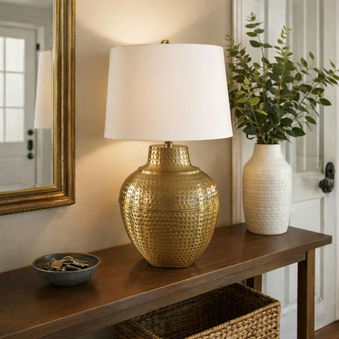 Pagazzi Lighting Gold Vanya Ceramic Table Lamp