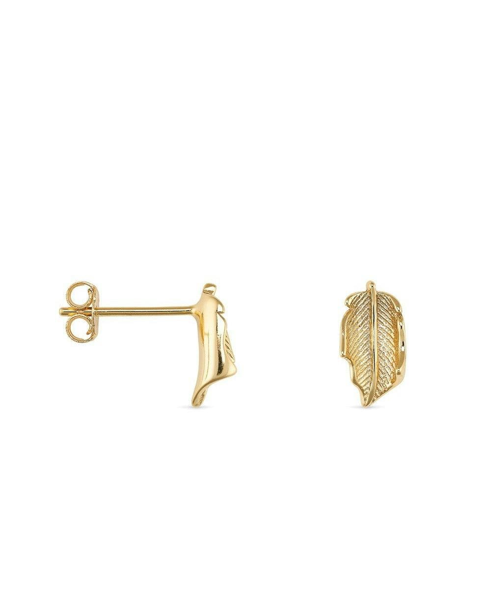 Elk & Bloom Gold Leaf Stud Earrings - No Thank You