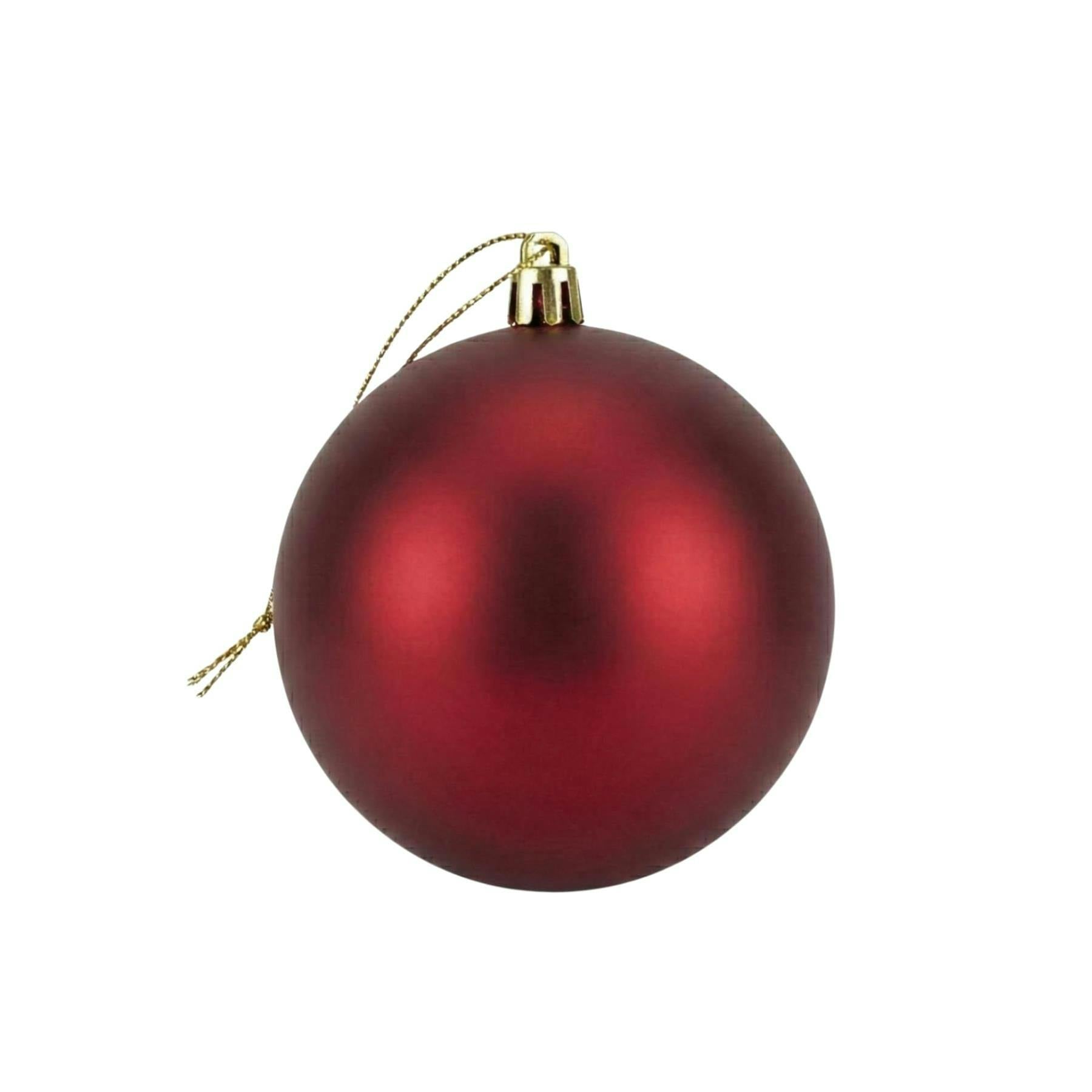 Rackhams Dark/Red 20Cm Christmas Baubles Set Of 3 With Glossy, Matte And Glitter Finishes - 20Cm - Pvc