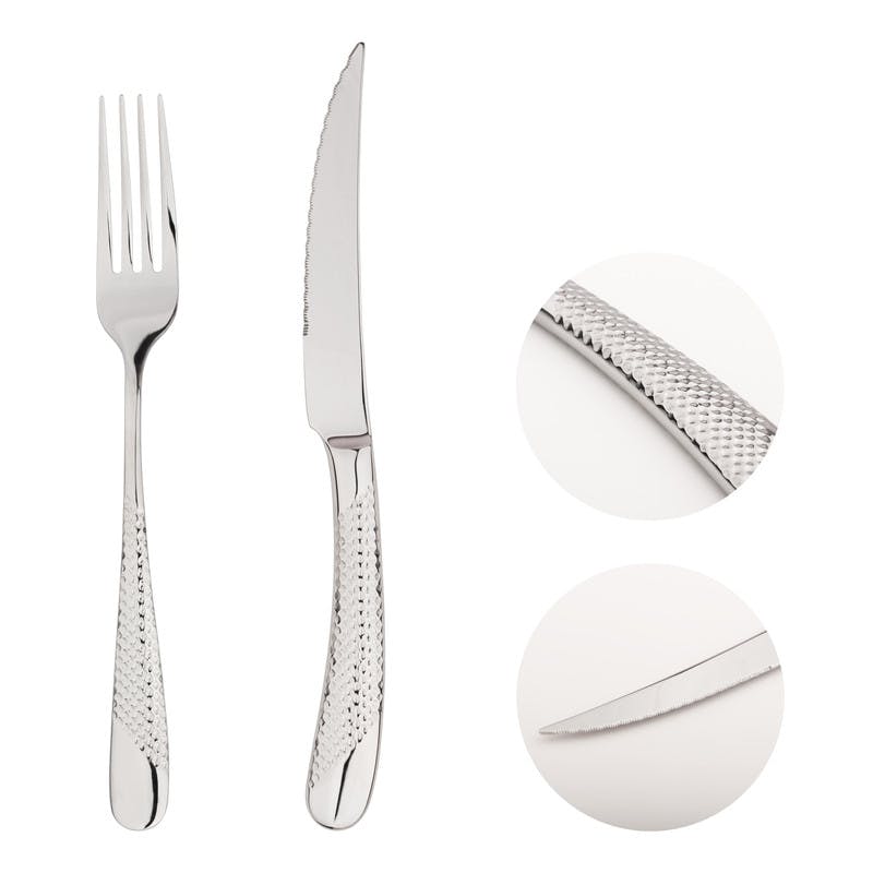 Glim & Glam Steak Cutlery Set Stainless Steel 18/8 Catering Palace 4Pc Set