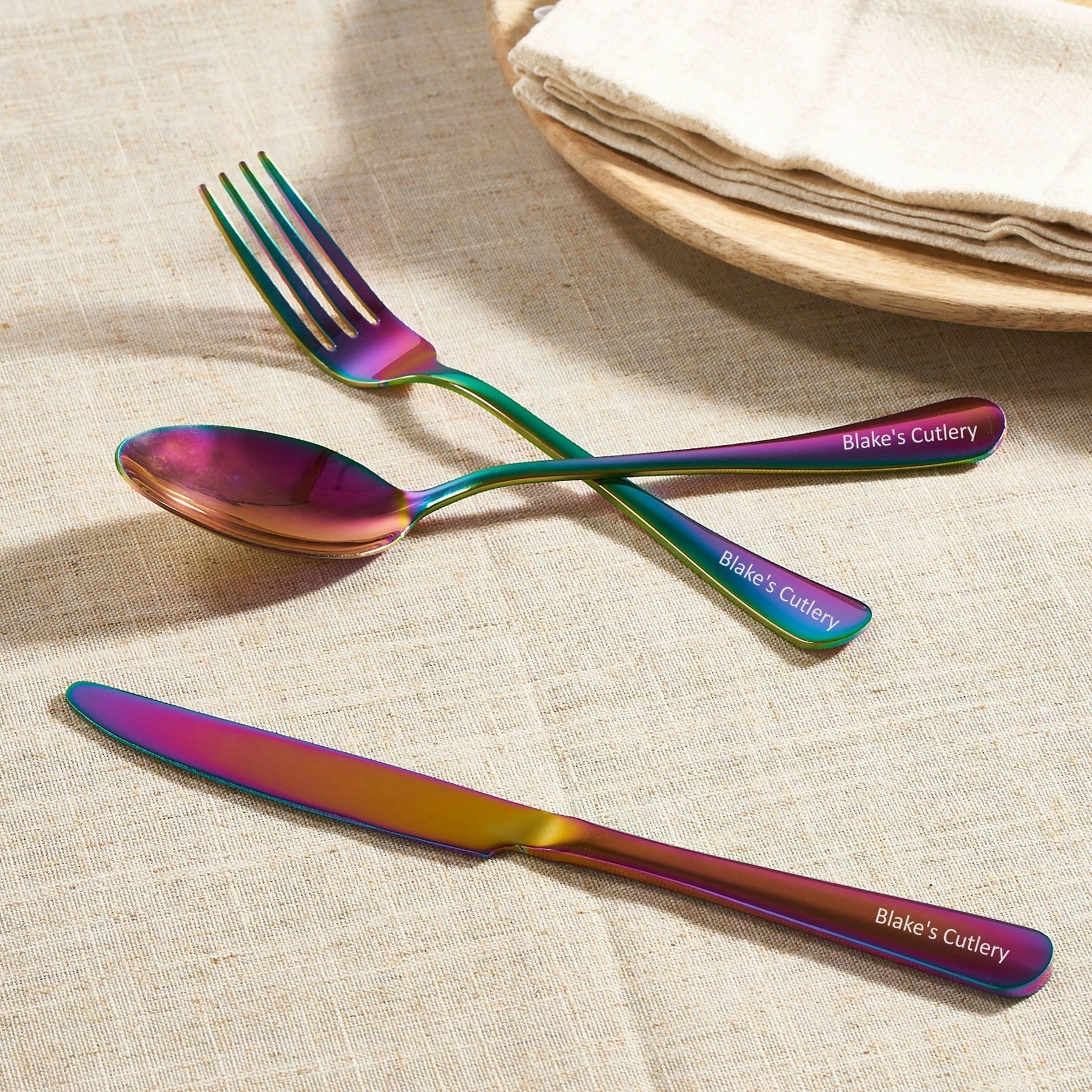 Mylee London Personalised Stainless Steel 3 Piece Cutlery Set - Multi - No