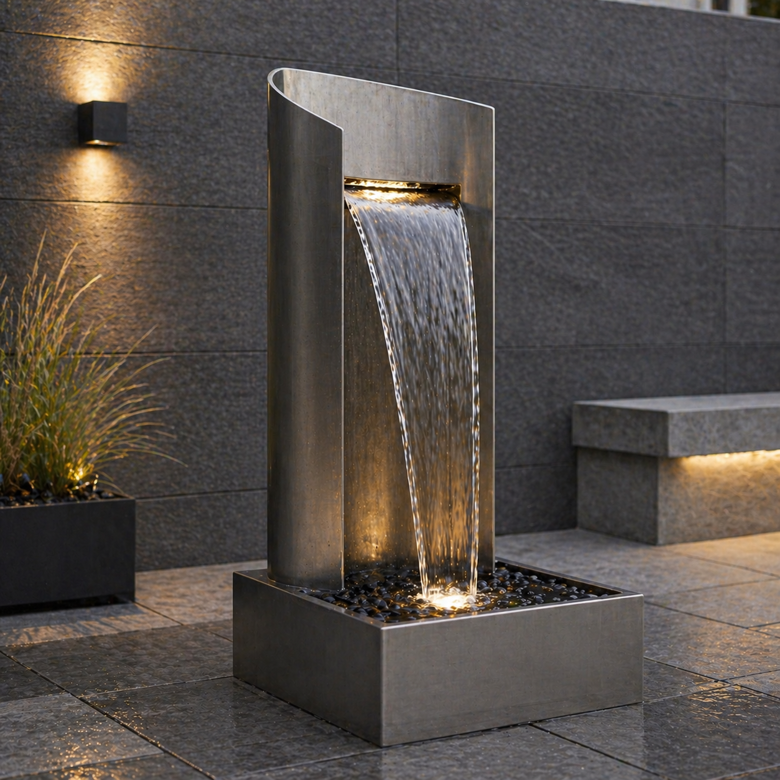 Metal features, often made from stainless steel or corten steel, provide a more contemporary aesthetic. They can create clean lines and reflective surfaces that work well in modern garden designs. It is important to consider corrosion resistance and ongoing care, especially in exposed environments.
