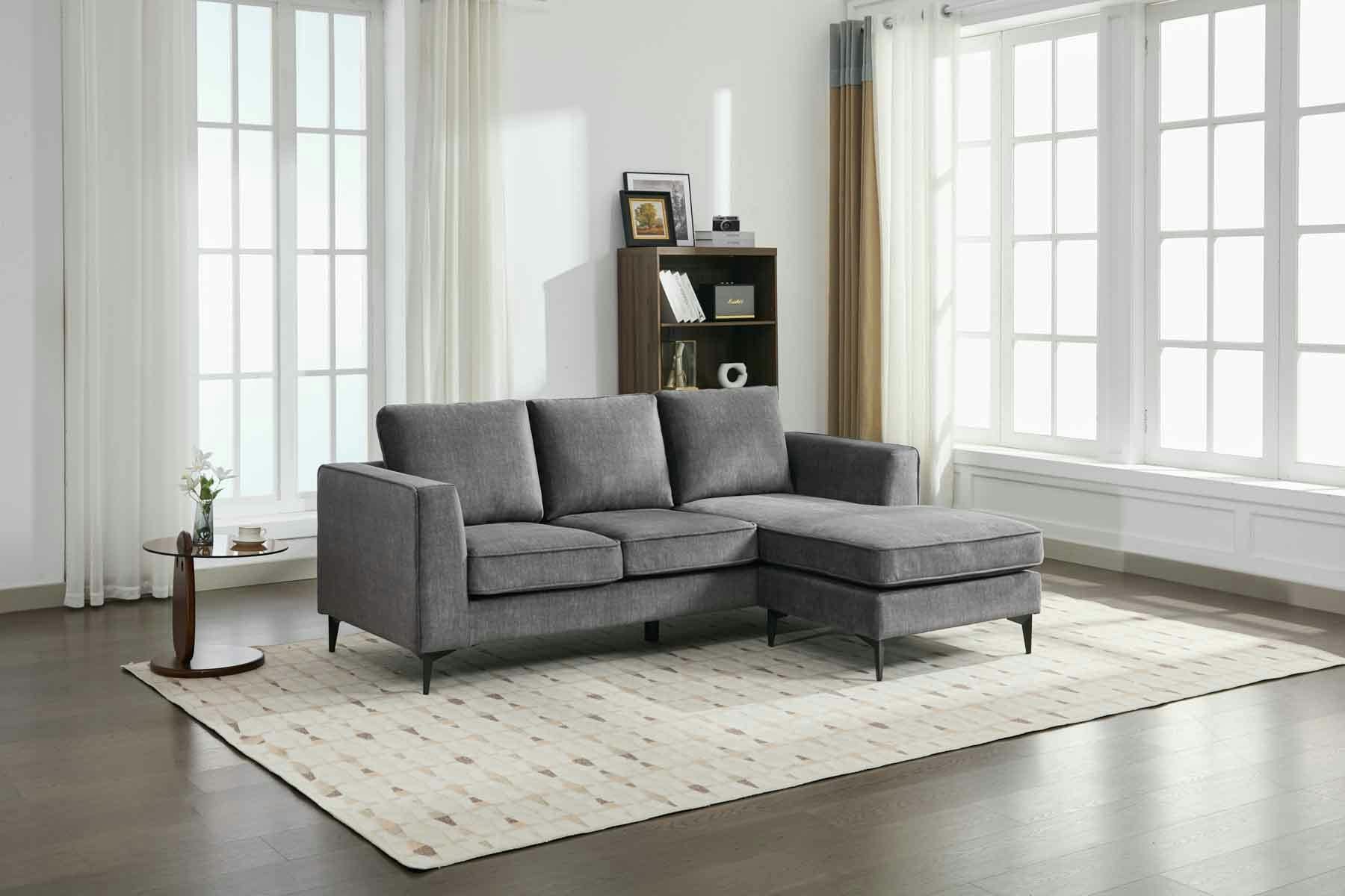 Black Aston Reversable Chaise - Graphite
