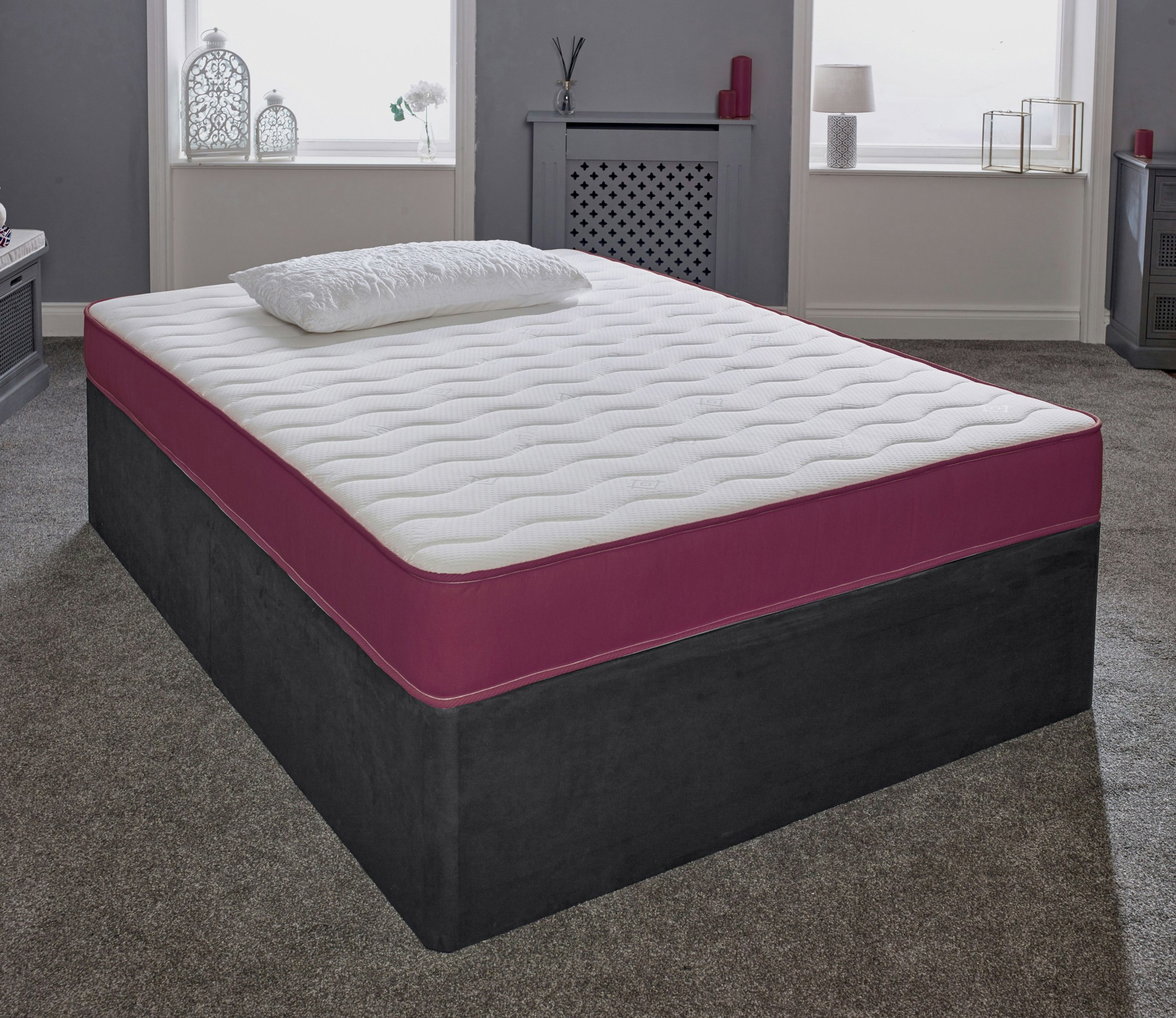 Extreme Comfort Purple Hybrid Memory Foam & Pinna-Coil Mattress - Soft Comfort, Cooltouch + - 1 - European King Mattress (160Cm X 200Cm)