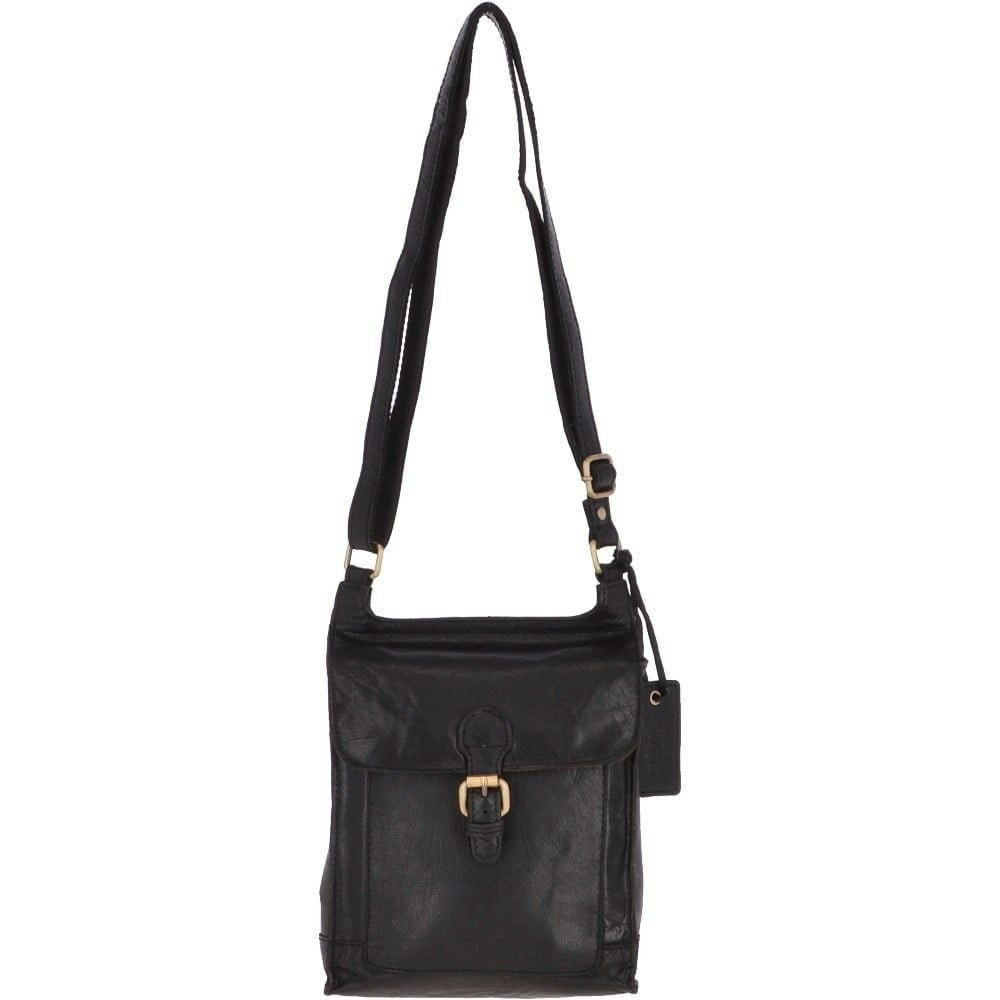 Ashwood Women's Black Vintage Small Leather Travel Shoulder Bag - One Size - Leather