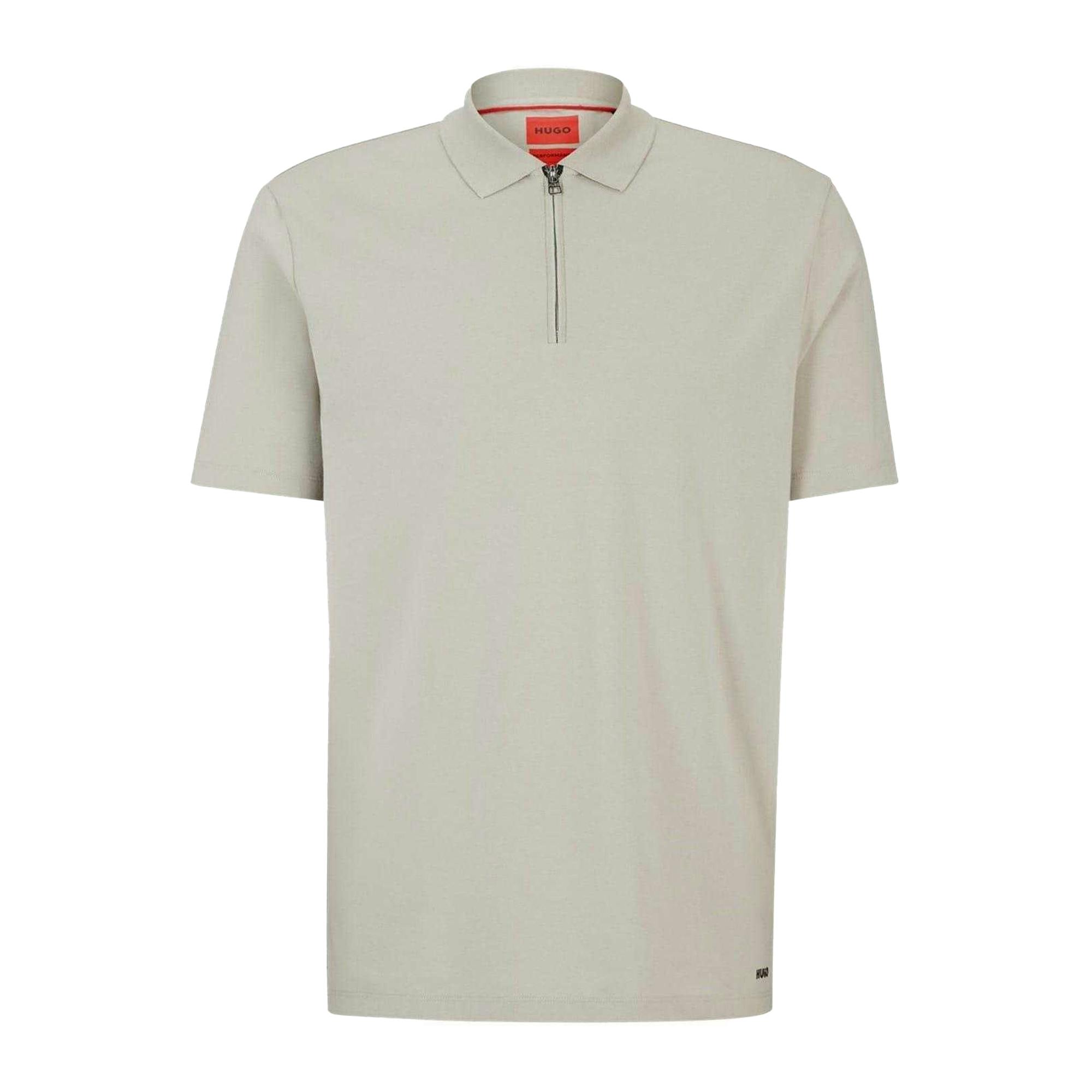 Hugo Boss Men's Grey Fabric Polo Shirt - Pastel - S - Pastel - 100% Mixed