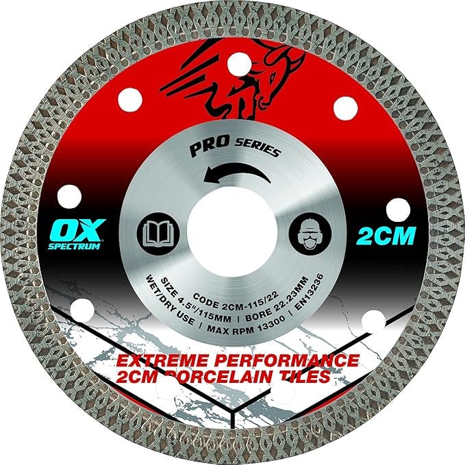 Ox Pro 2Cm Porcelain Cutting Blade 115-22.23Mm