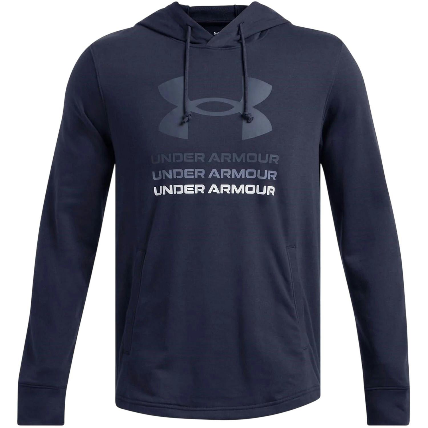 Under Armour Men's Blue Rival Terry Graphic Hoodie - M - 100% Cotton