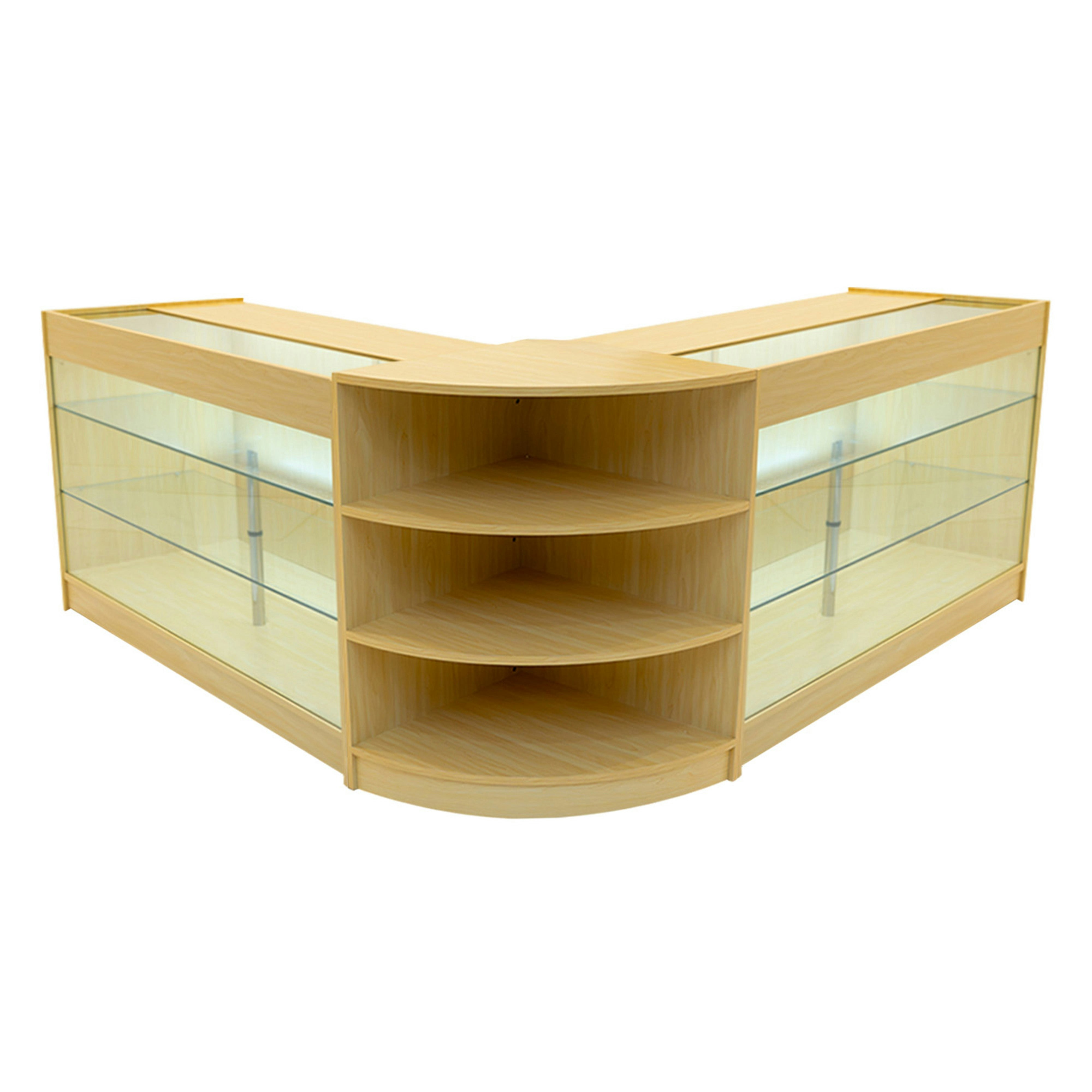 Monstershop White Apollo Led Shop Counter Set Lm60 & 2 X K1500 - Maple