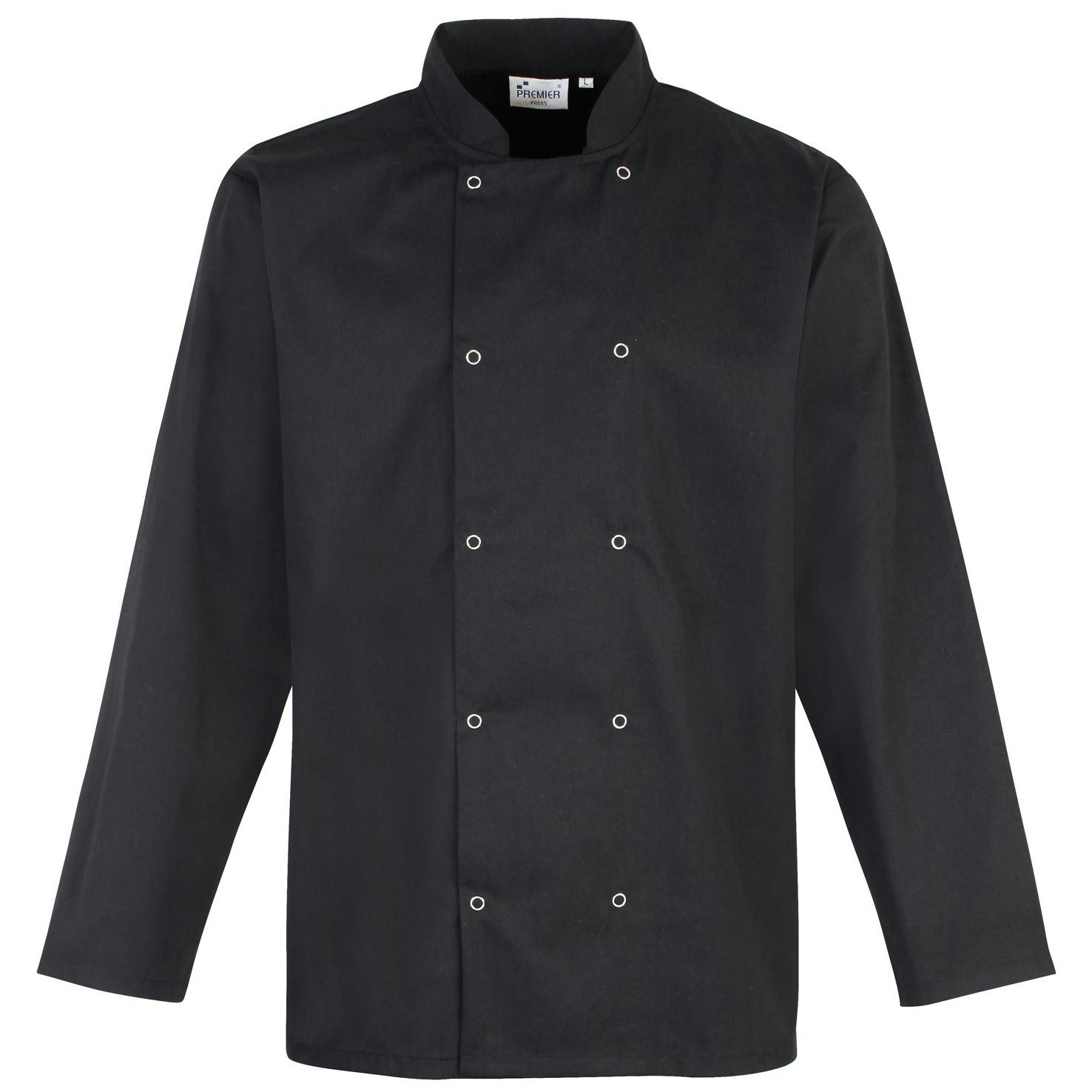 - Premier Studded Front Long Sleeve Chefs Jacket / Chefswear (Pack Of 2) - Image 2