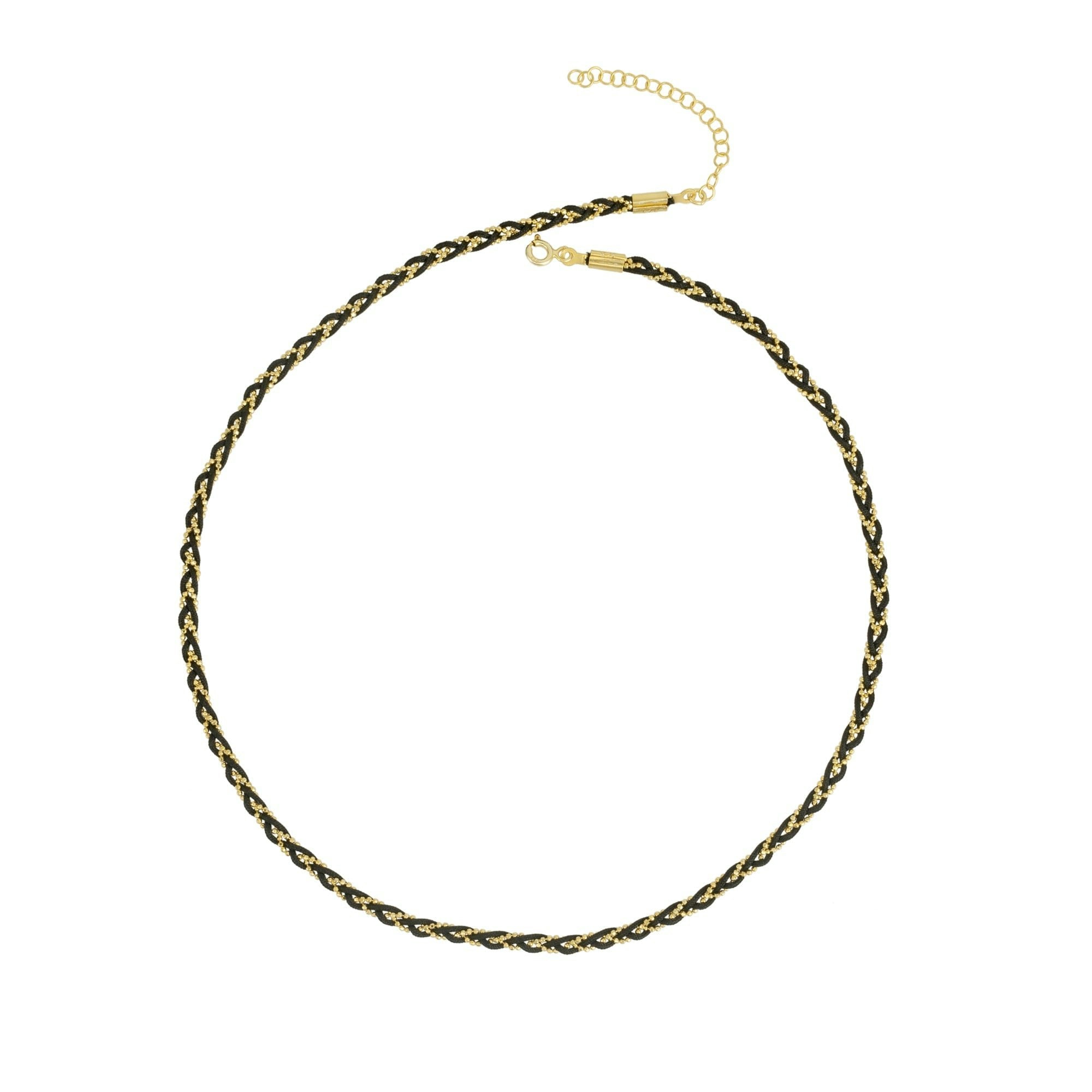 Spero London Silver Handmade Rope Braided Sterling Beaded Chain Necklace - Image 2