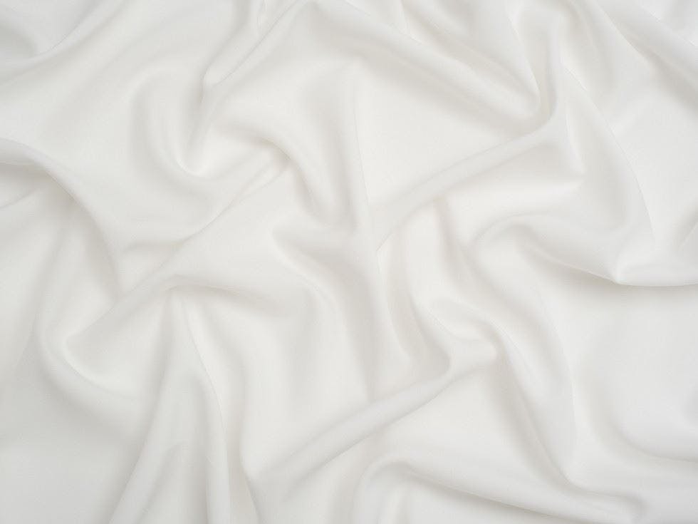 Minerva Ivory Core Range Soft Touch Crepe Fabric - Plain Design Dressmaking Fabric, 110 Cm / 44" Wide - Per Metre