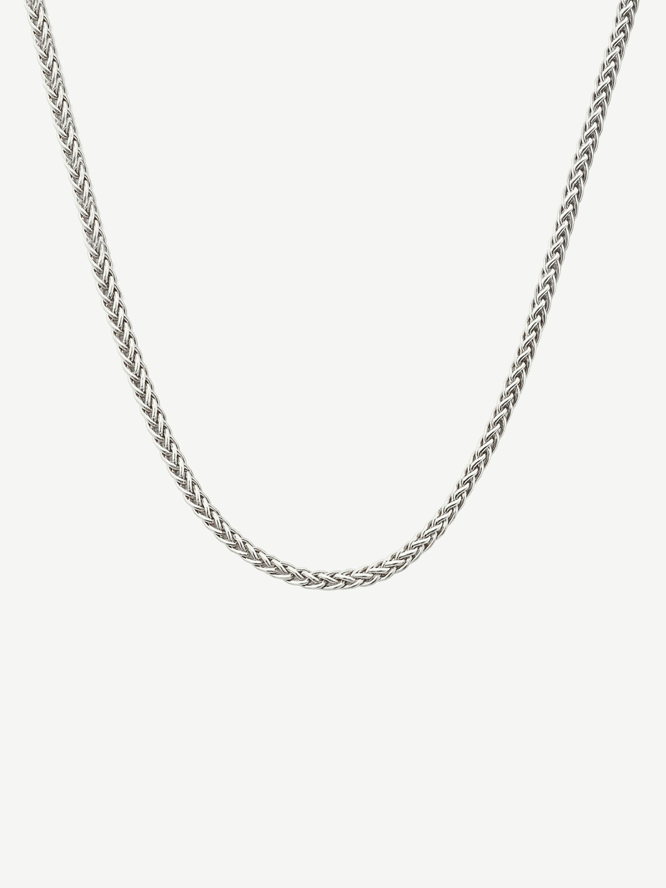 Muchv Men's Silver Twisted Chain Necklace - 60Cm - 3Mm