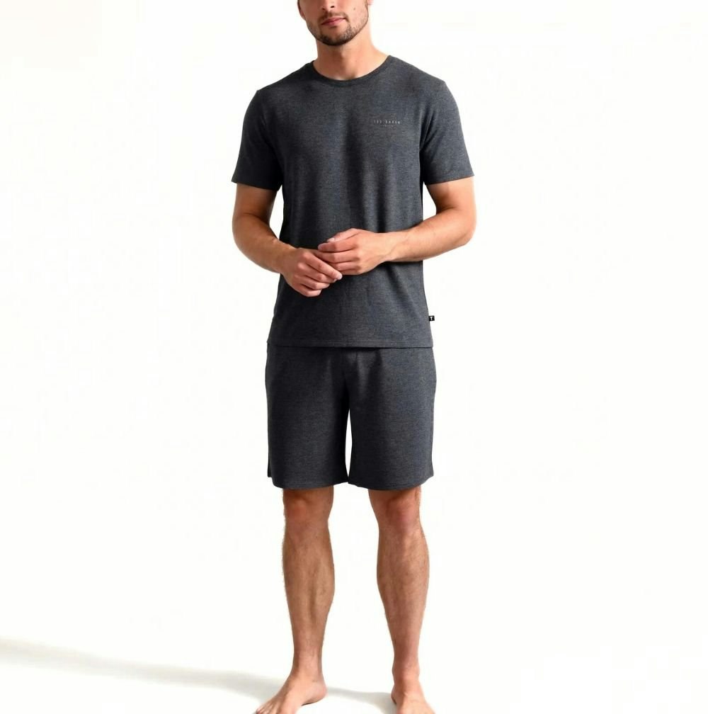 Ted Baker Men's Grey Luxe Modal Lounge Jogging Shorts, Heather - Medium