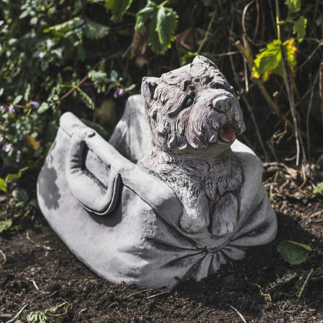 Osn Puppy In Bag Stone Planter