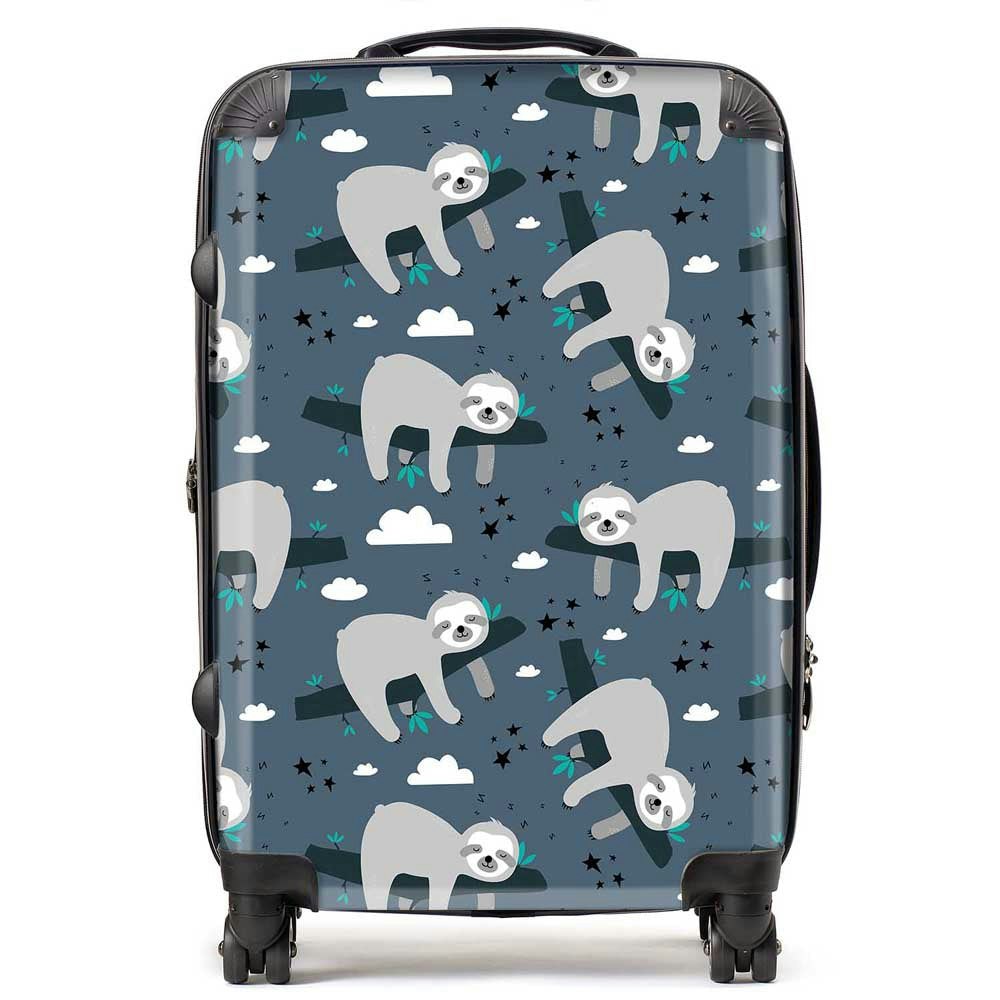 Warren Reed Sleeping Sloth Pattern Suitcase - Medium