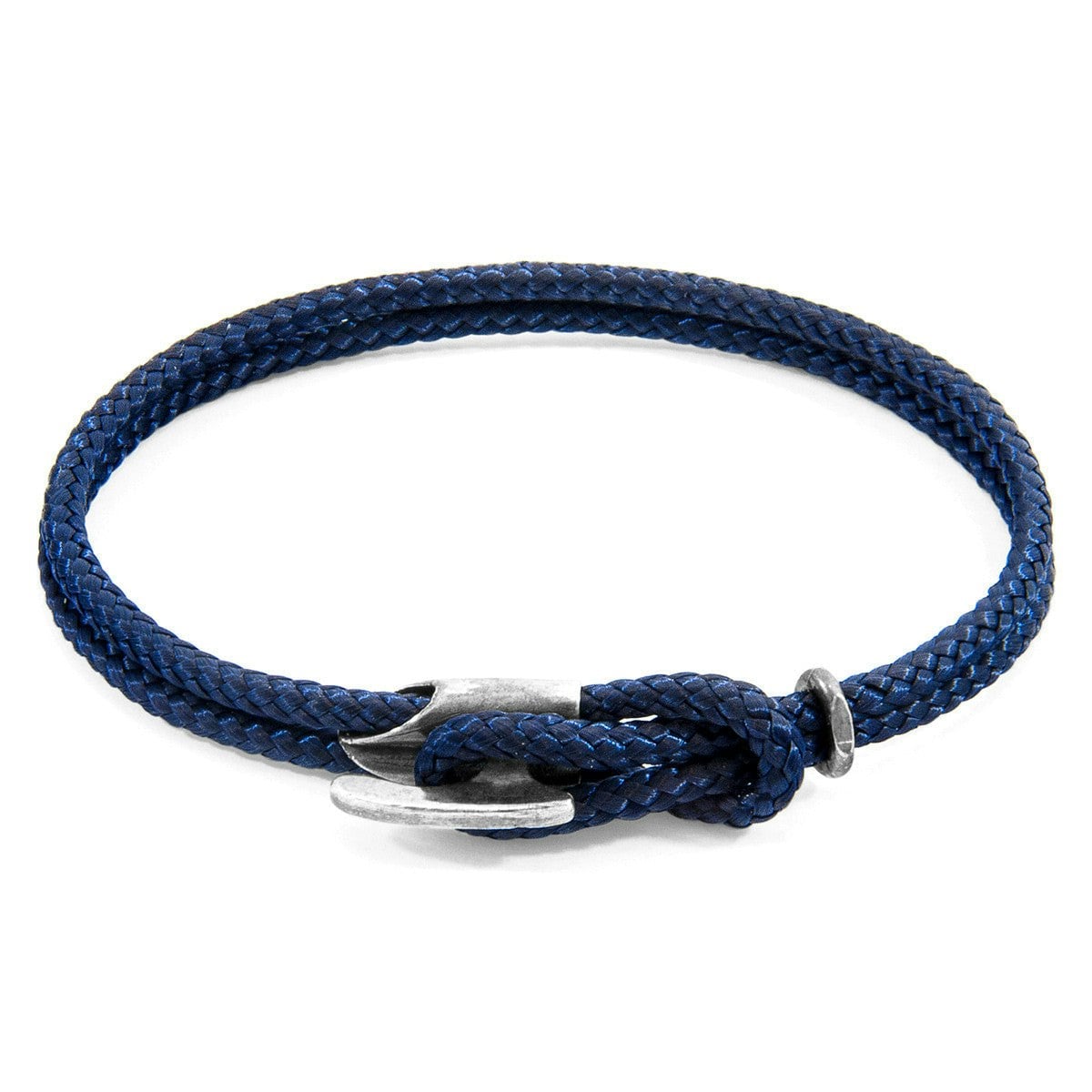 Anchor & Crew Blue/Silver Navy Padstow And Rope Bracelet - M - 21Cm (Most Popular)