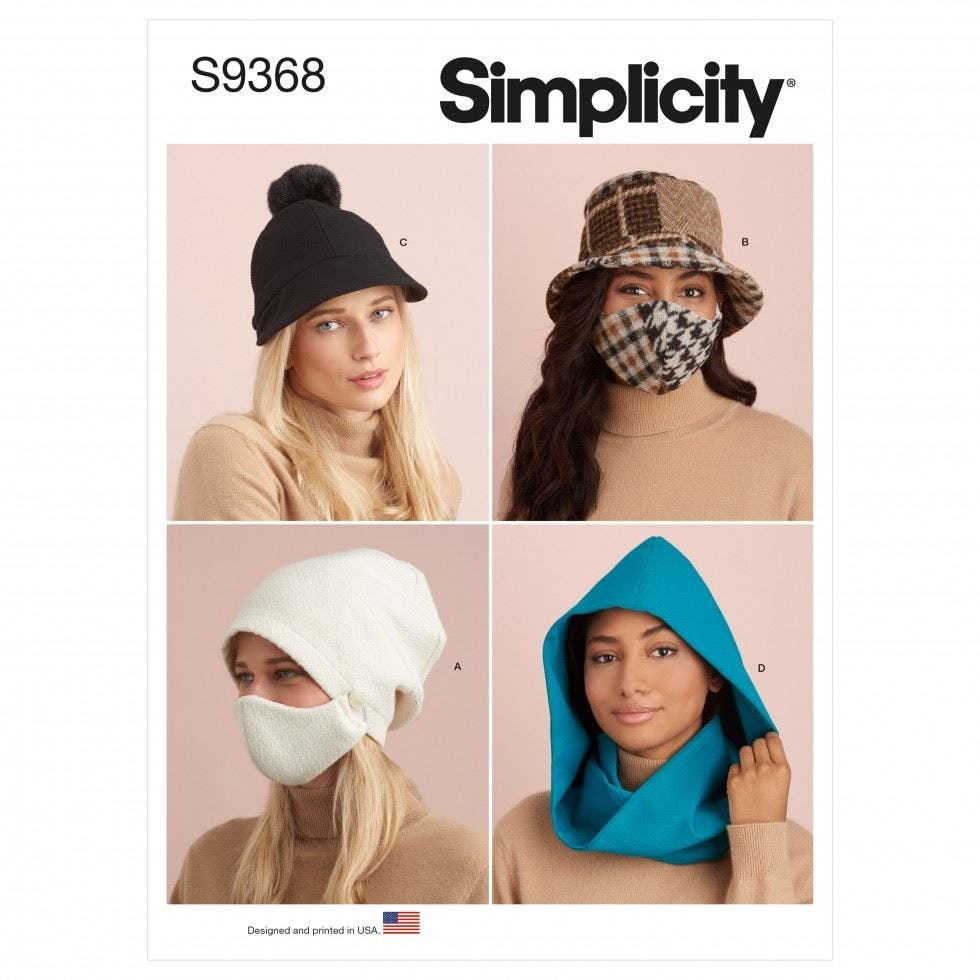 Simplicity Sewing Pattern 9368, Headwear A (S-M-L-Xl) - Intermediate - A (S-M-L-Xl)