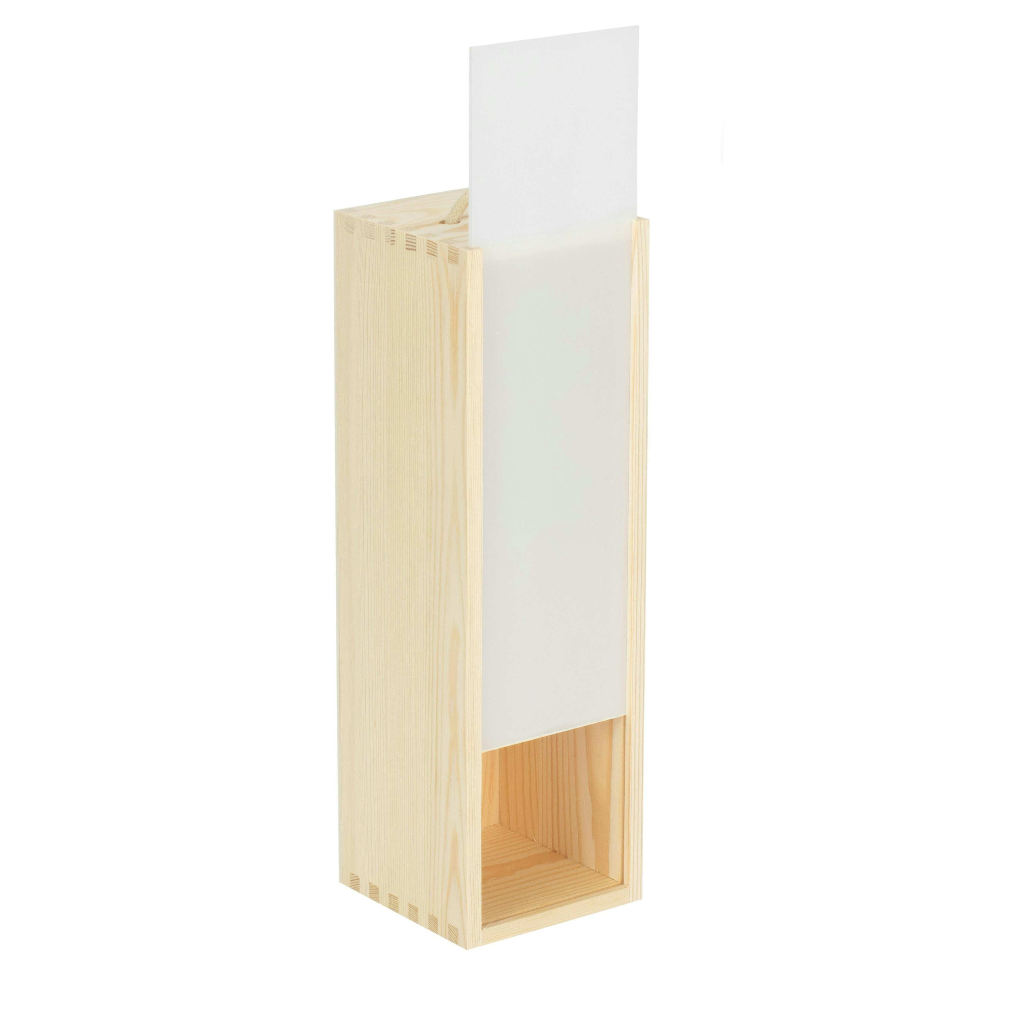 Rackhams Red/Grain Single Bottle Wooden Box With Clear Acrylic Sliding Lid - One Size