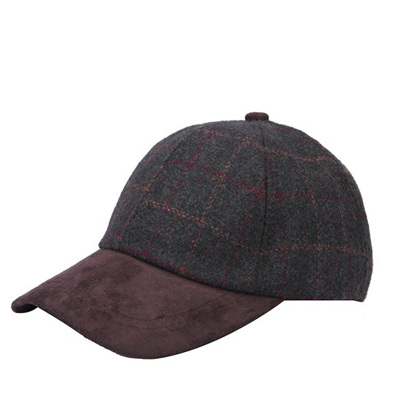 Heritage Traditions Green Tweed Suede Baseball Cap - Box Check